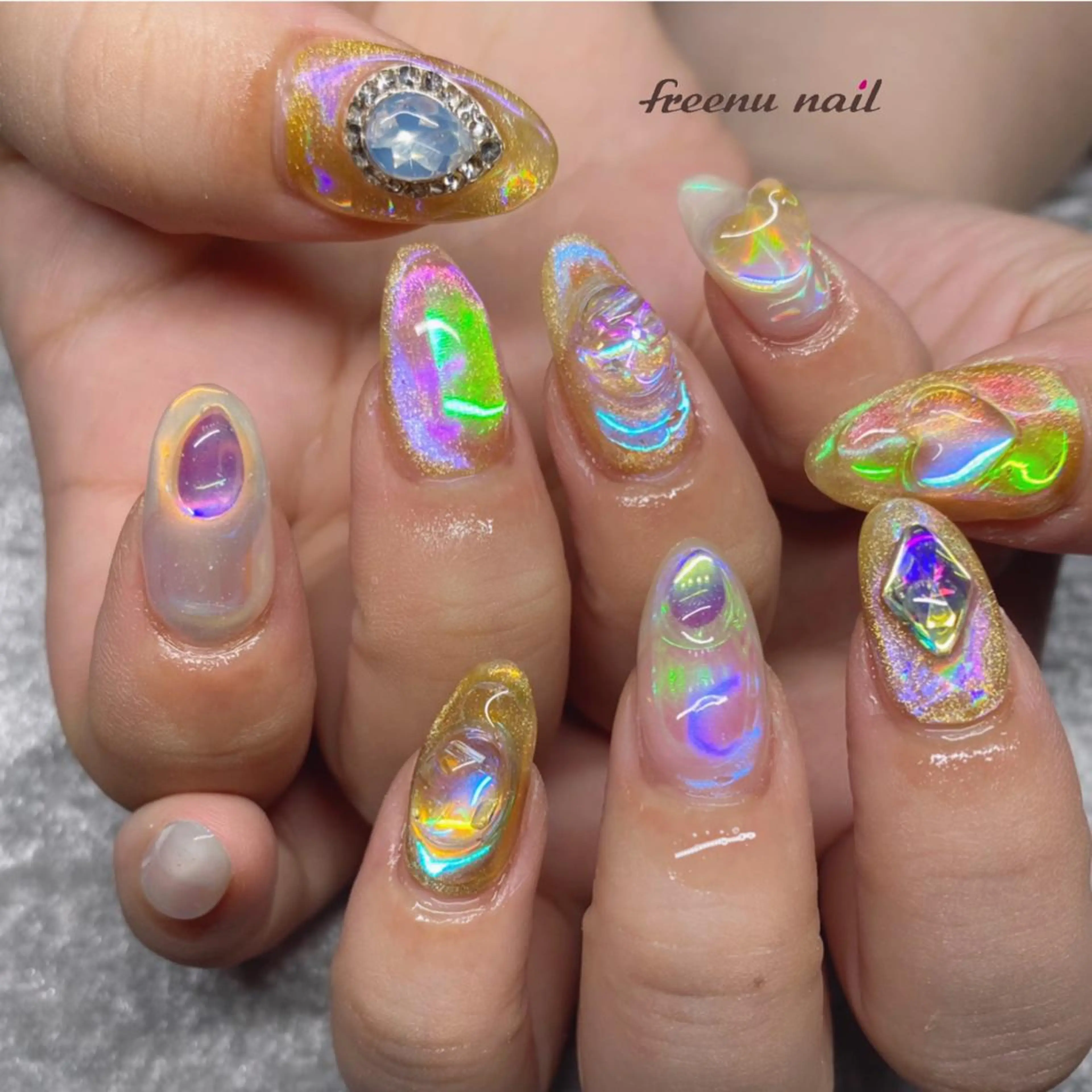 ネイル 氷ネイル・うるうるネイル freenu nail【24H】のネイルデザイン