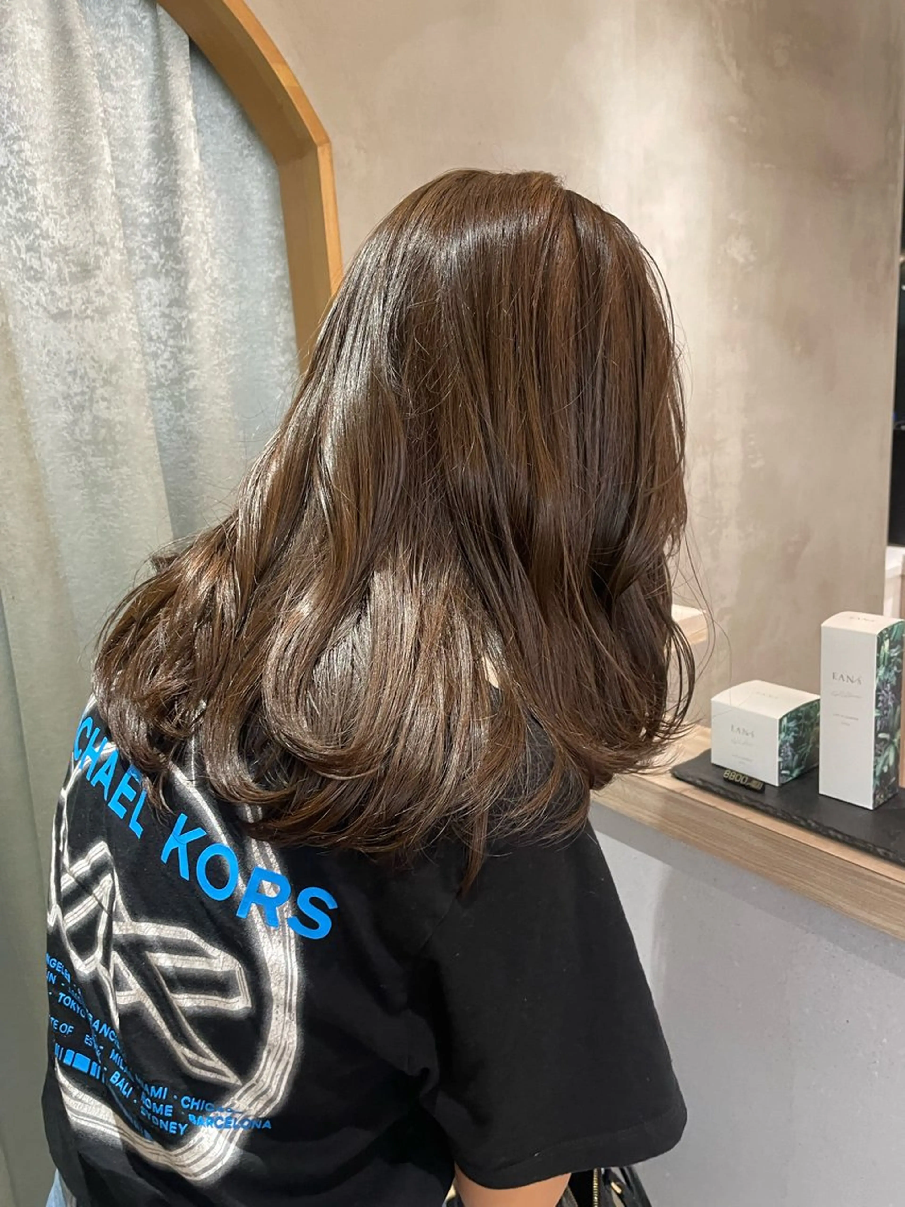 ロング カット ヘアカラー トリートメント オリーブベージュ/シ ョートボブたまき🧡のヘアスタイル