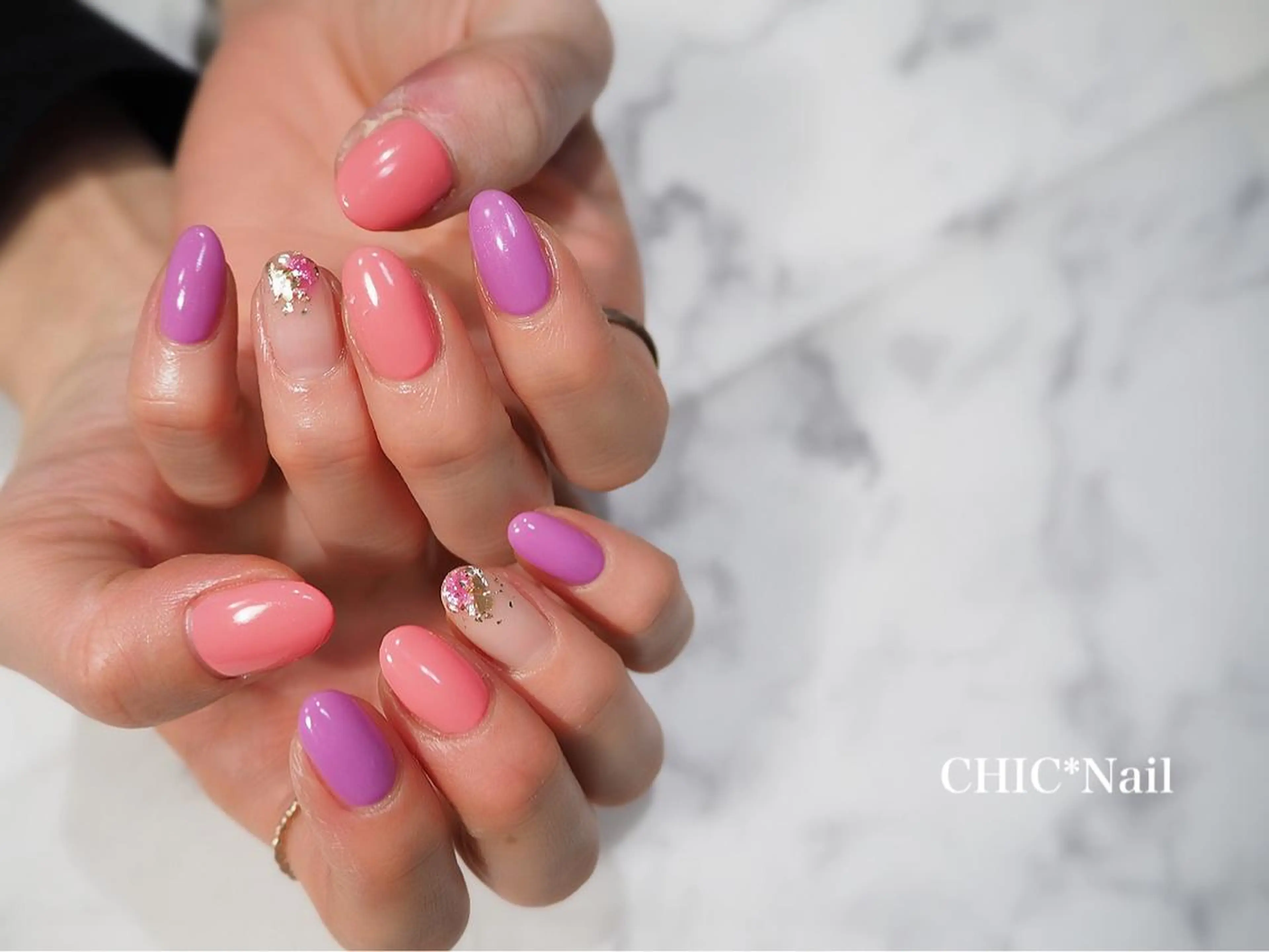 ネイル ピンク 春ネイル Chic. nailのネイルデザイン