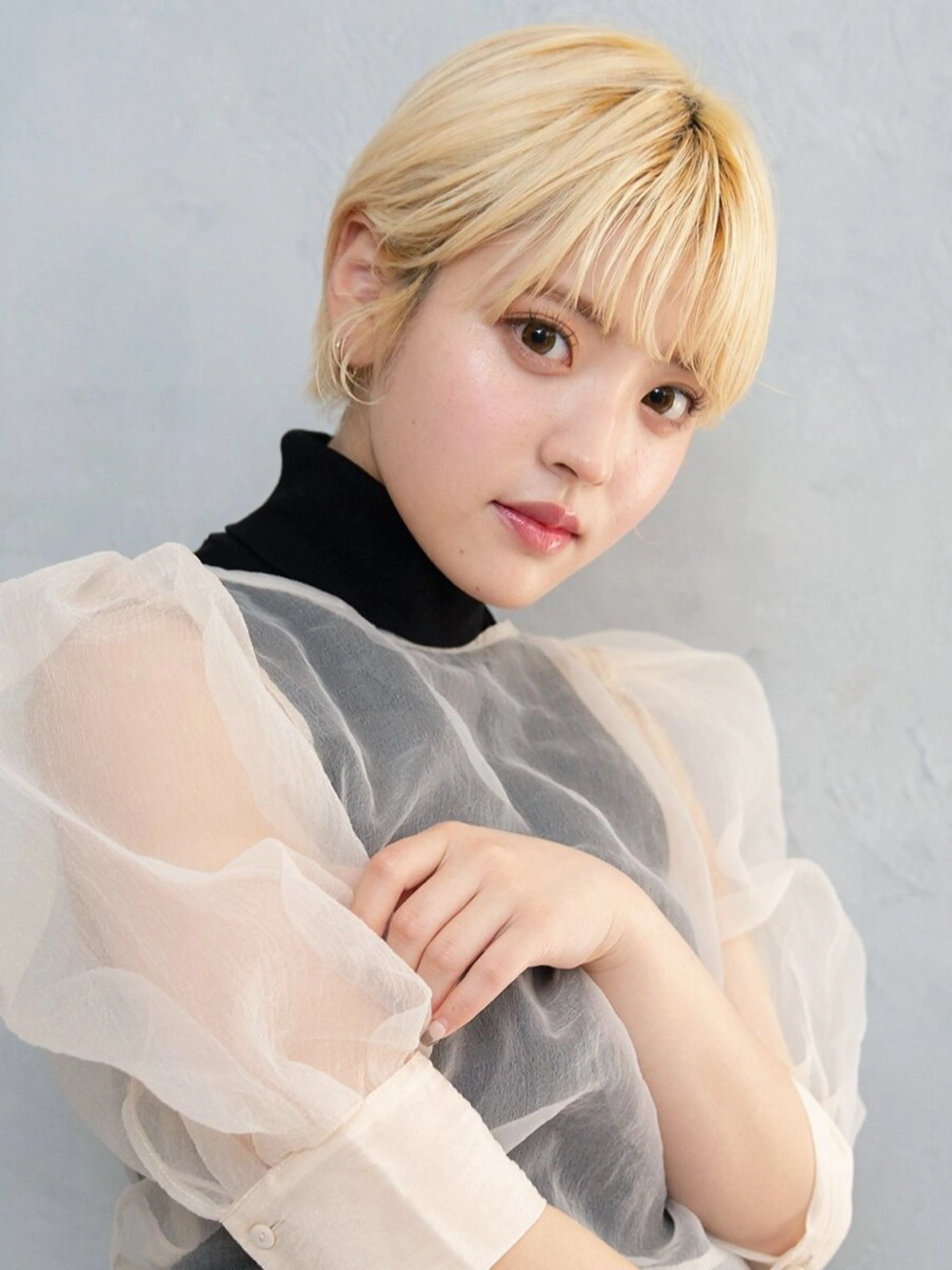 ショート カラー 丸みショート ボブ ショートヘア 小顔カット 縮毛矯正 💎ハイライトカラー /髪質改善カラー💎のヘアスタイル