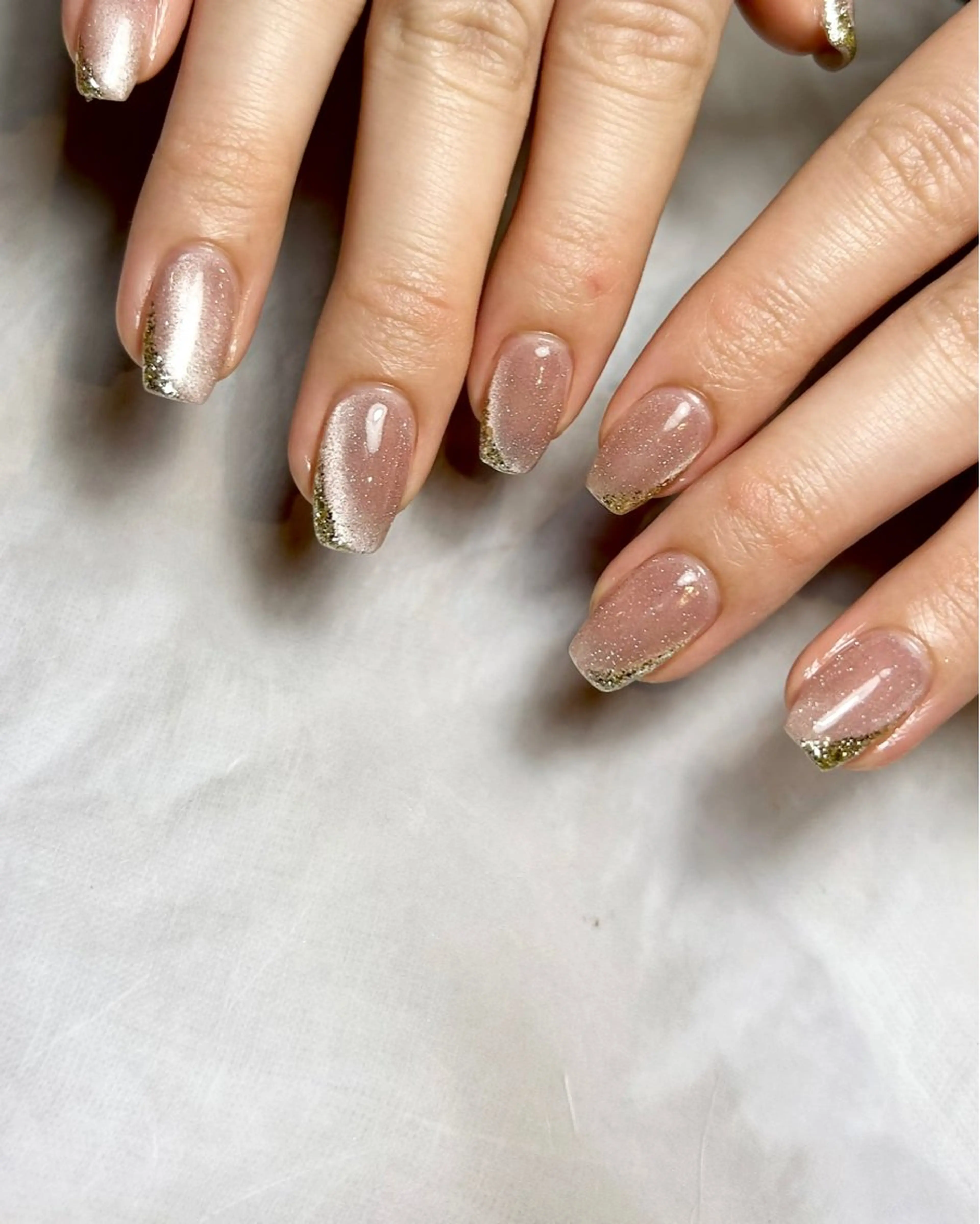 ネイル 持ち込み シルバー ハンドネイル Reflection marikoのネイルデザイン