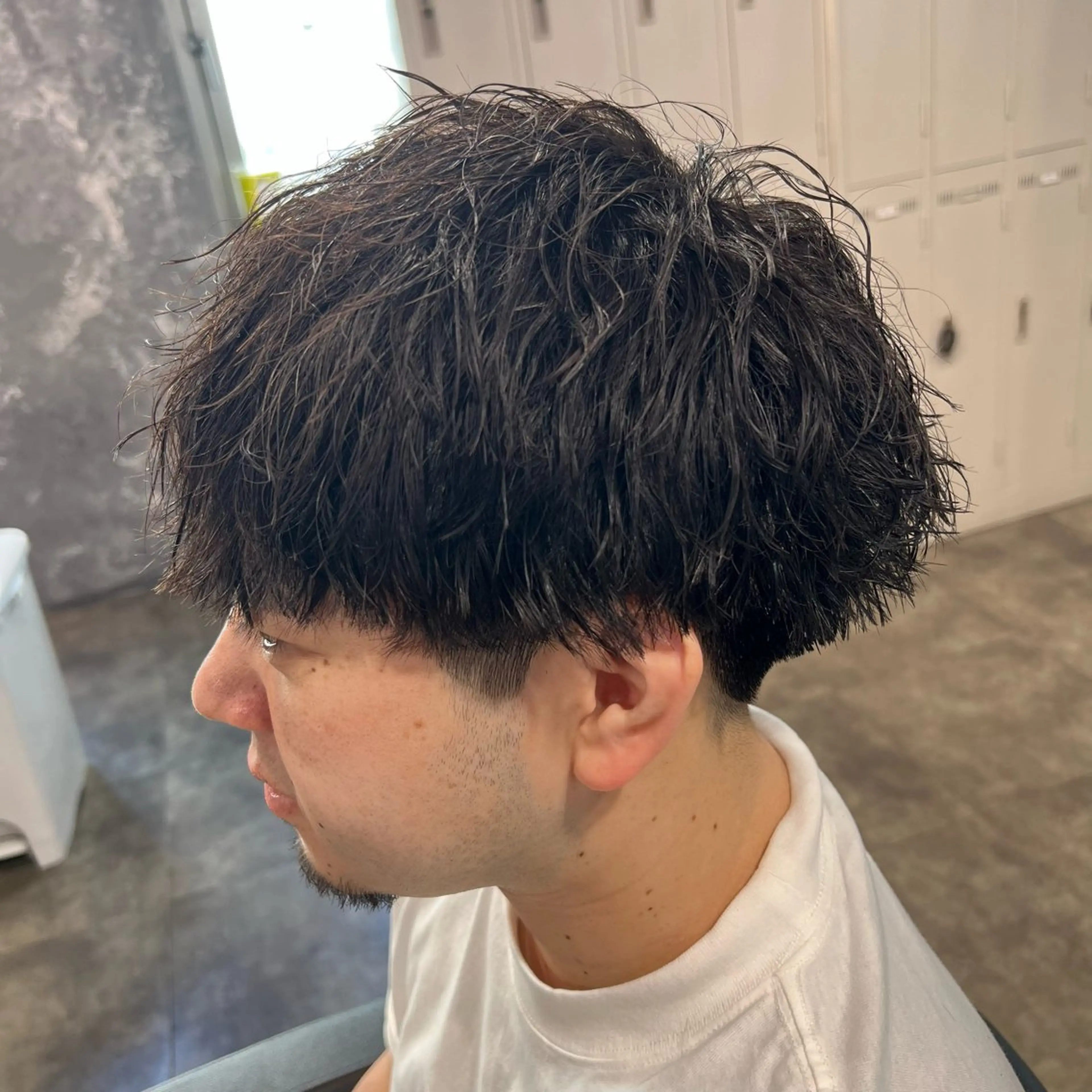 ショート カラー パーマ ヘアアレンジ メンズ キッズ アップバング センターパート メンズハイライト マッシュ メンズパーマ 🔷横浜1のパーマ 職人🔷将太郎のヘアスタイル