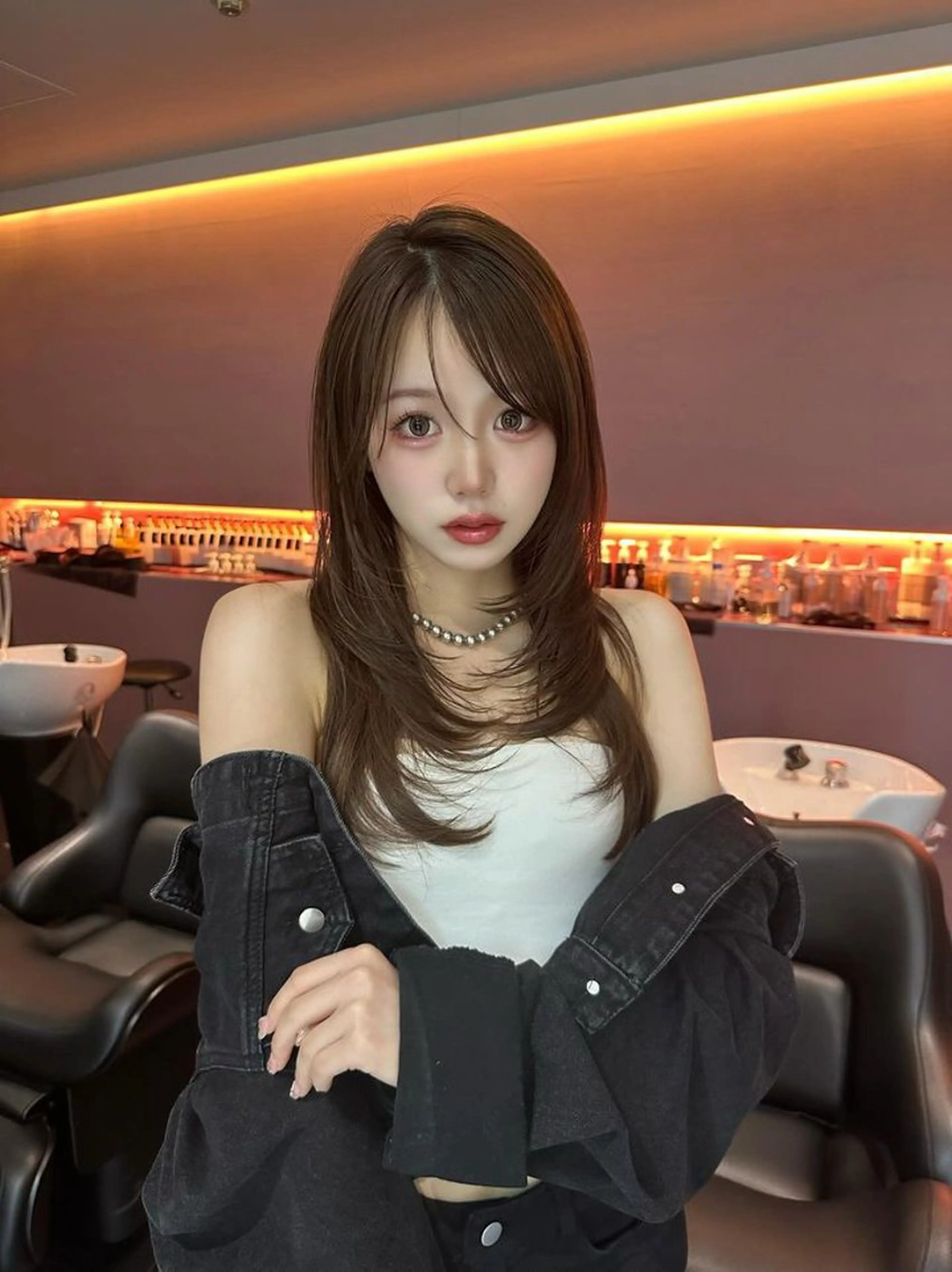 ロング カラー カット ヘアカラー トリートメント 韓国レイヤー 似合わせカラーのヘアスタイル