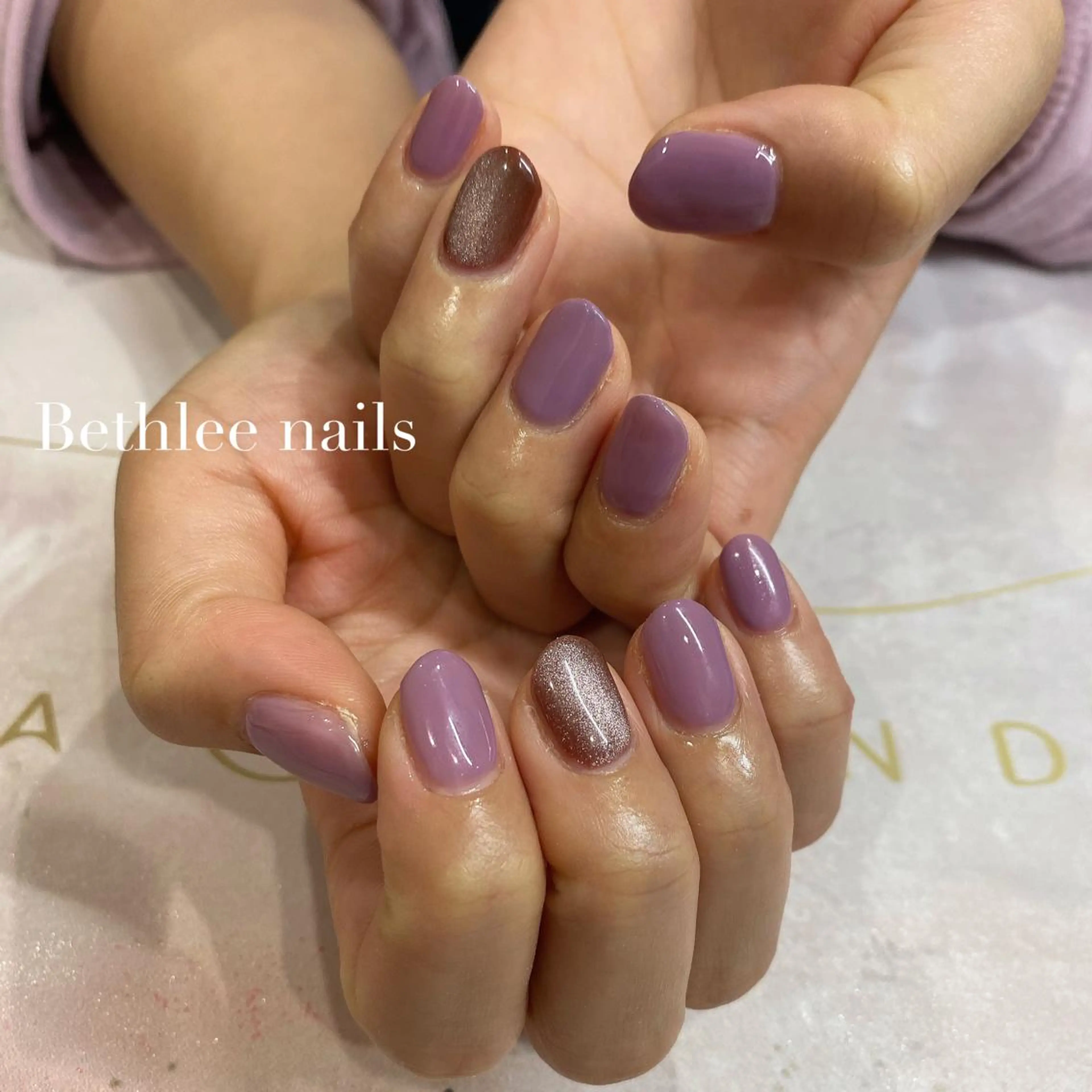 ネイル マグネットネイル ワンカラーネイル ハンドネイル Bethlee nailsのネイルデザイン