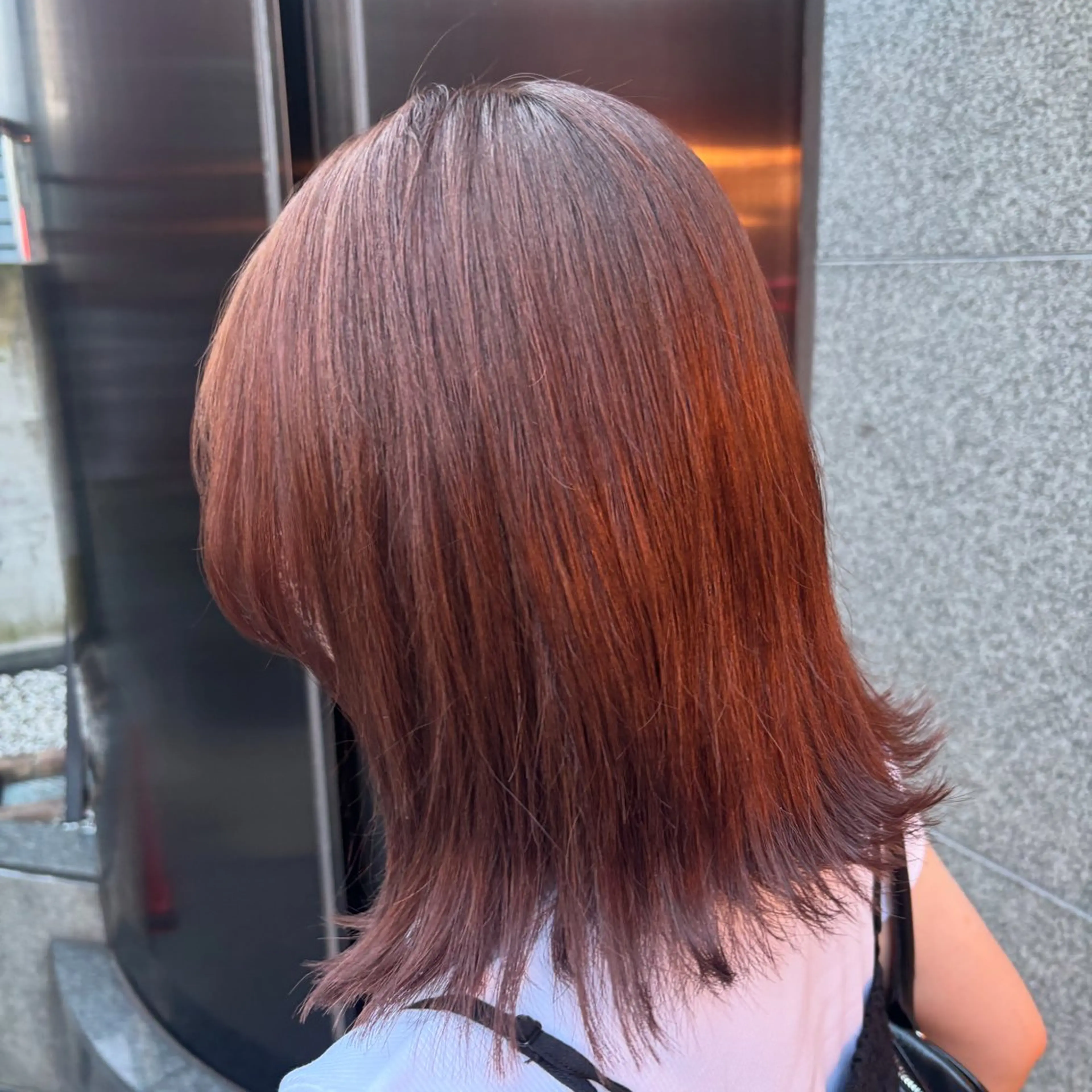 ミディアム ピンクブラウン ヘアカラー 🌙髪質改善カラー Momoka🦋のヘアスタイル