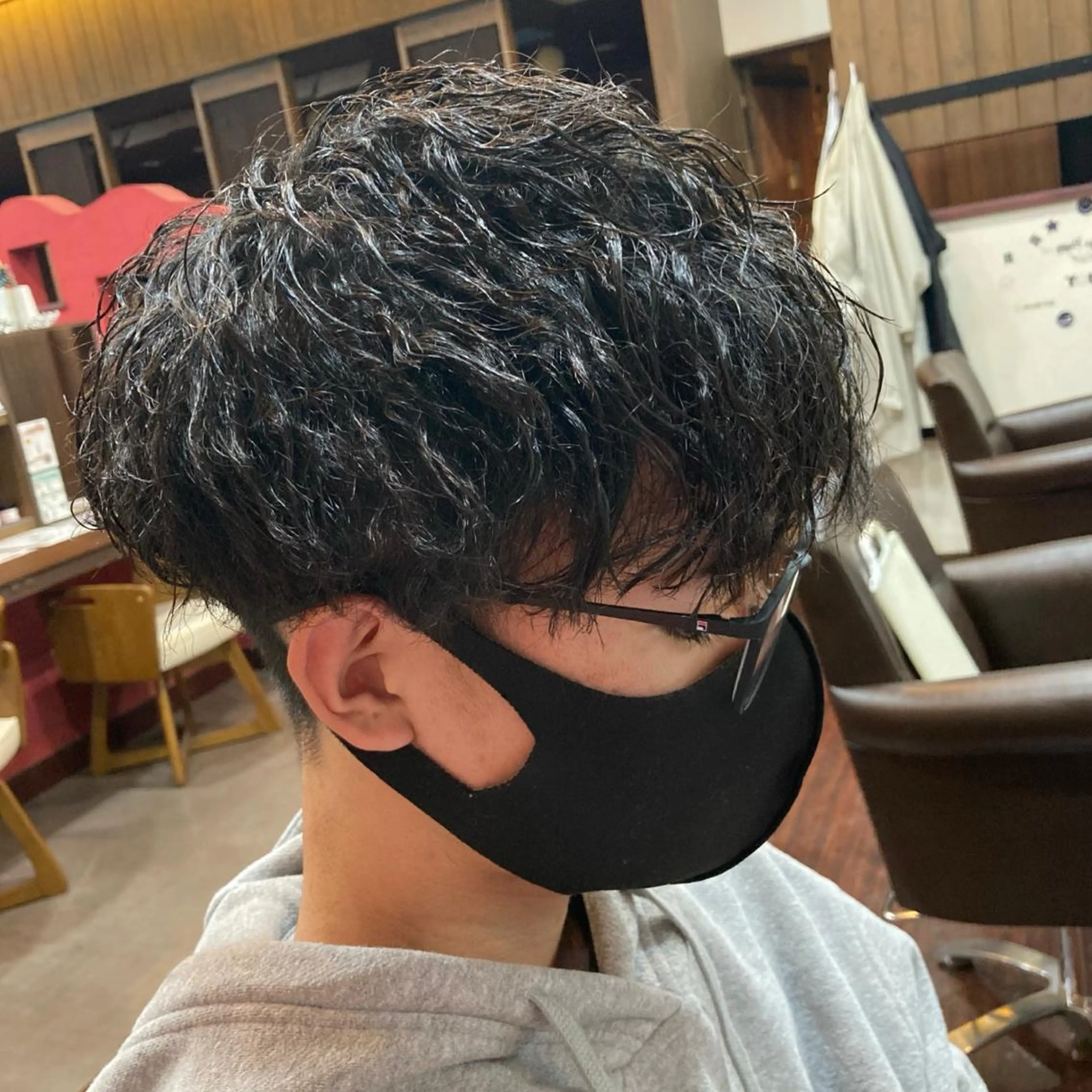 ショート パーマ メンズ Well‘s黒木🌿 レイヤー💎寒色のヘアスタイル