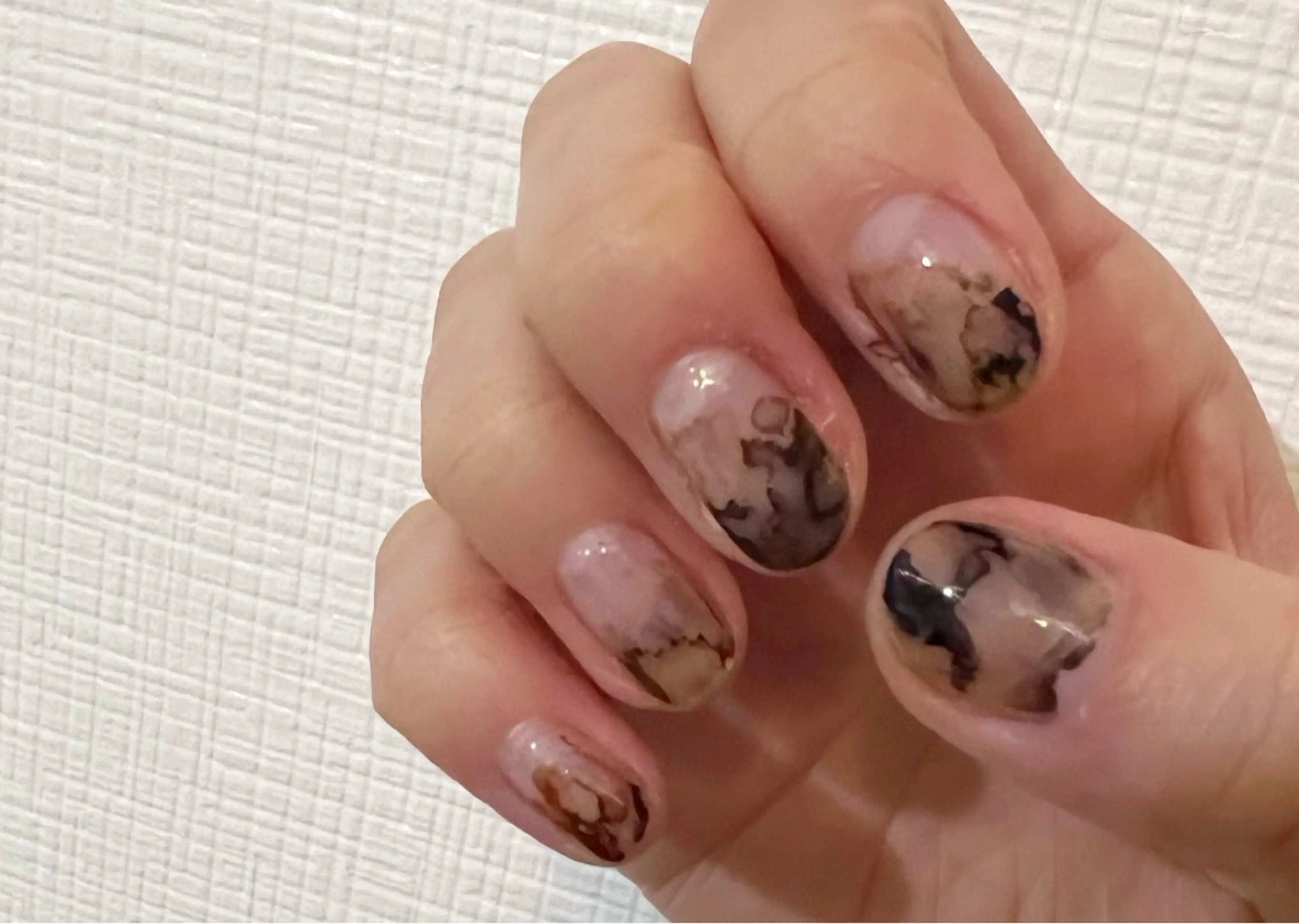 ネイル ブラウン シンプルネイル ハンドネイル private salon mieのネイルデザイン