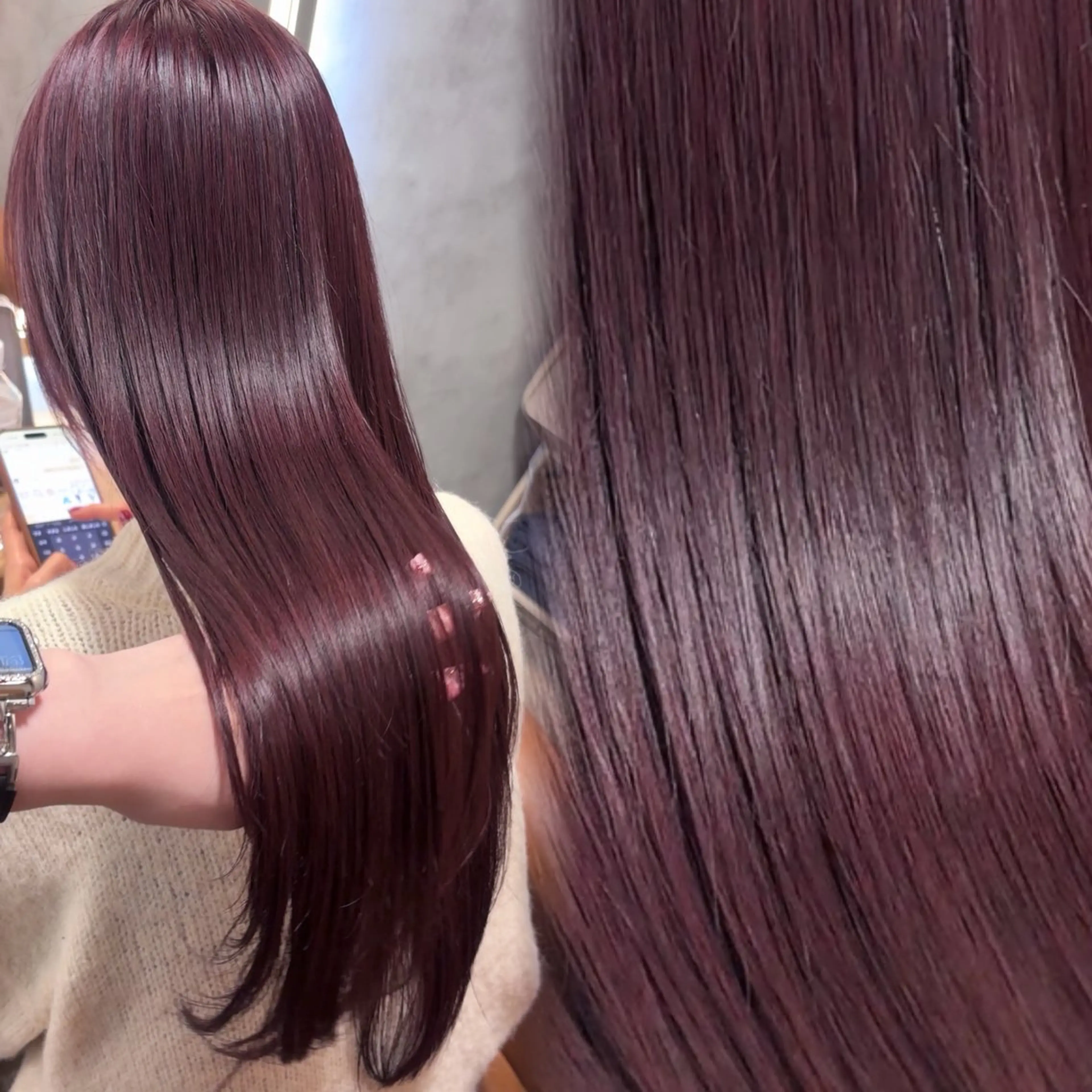 ロング カラー ブリーチ ダブルカラー ラベンダーカラー ラベンダーピンク ブリーチなしカラー トリートメント 透明感韓国カラー 🎀𝐒𝐀𝐇𝐎のヘアスタイル