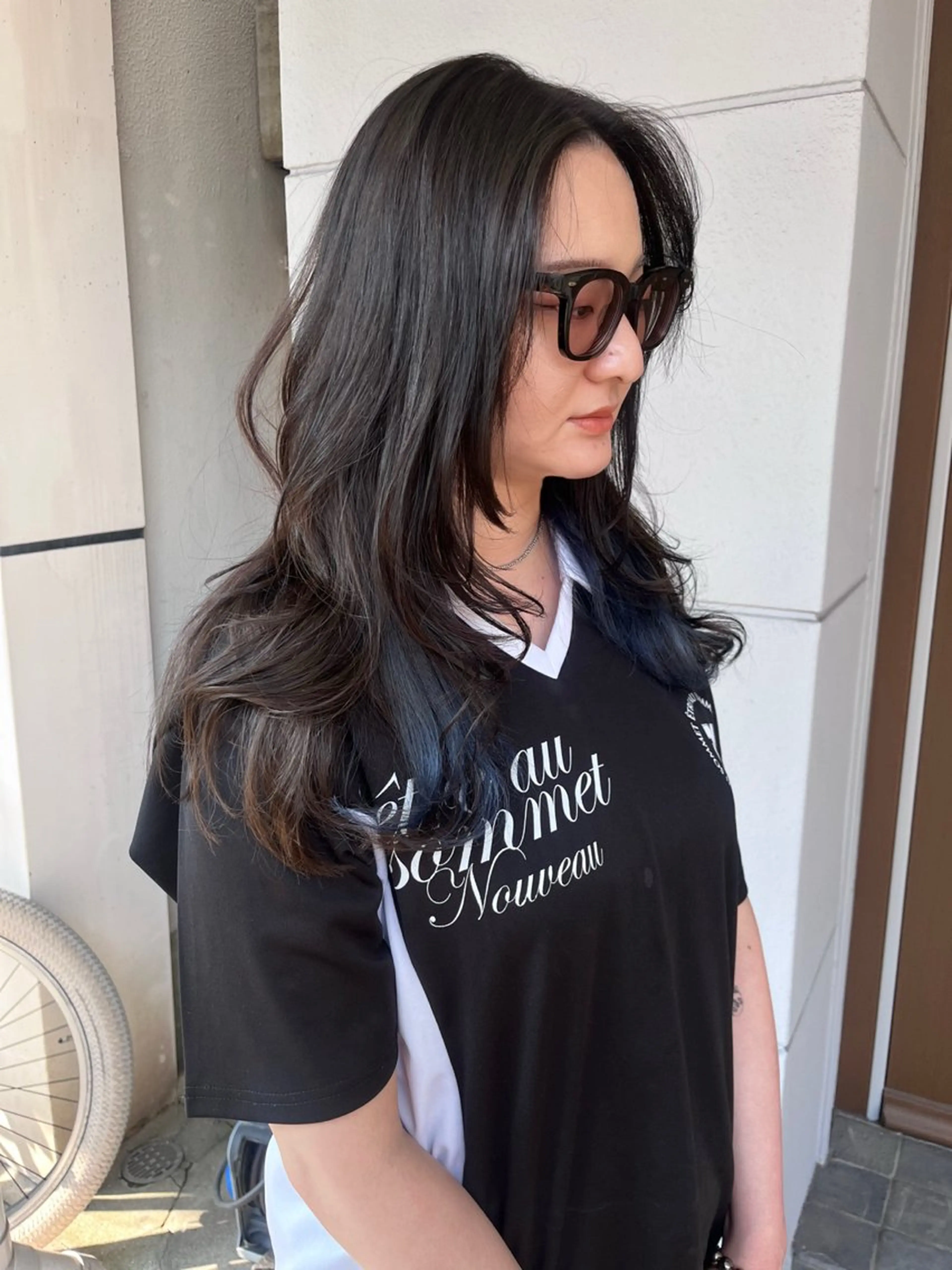 ロング ハッシュカット カット ヘアカラー niko RINKAのヘアスタイル