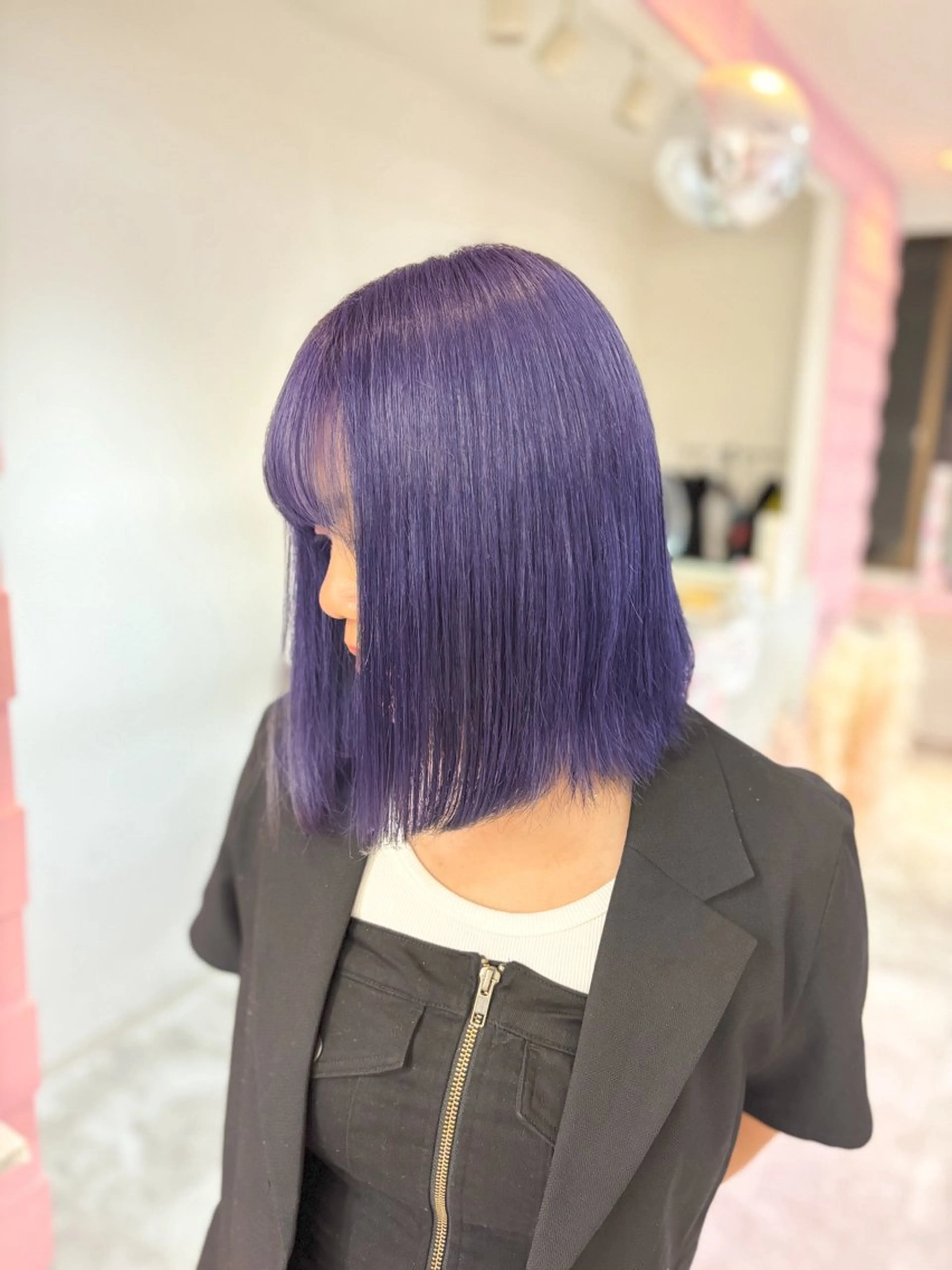 セミロング カラー 艶髪ハイトーン/ ブロンド/Nagiのヘアスタイル