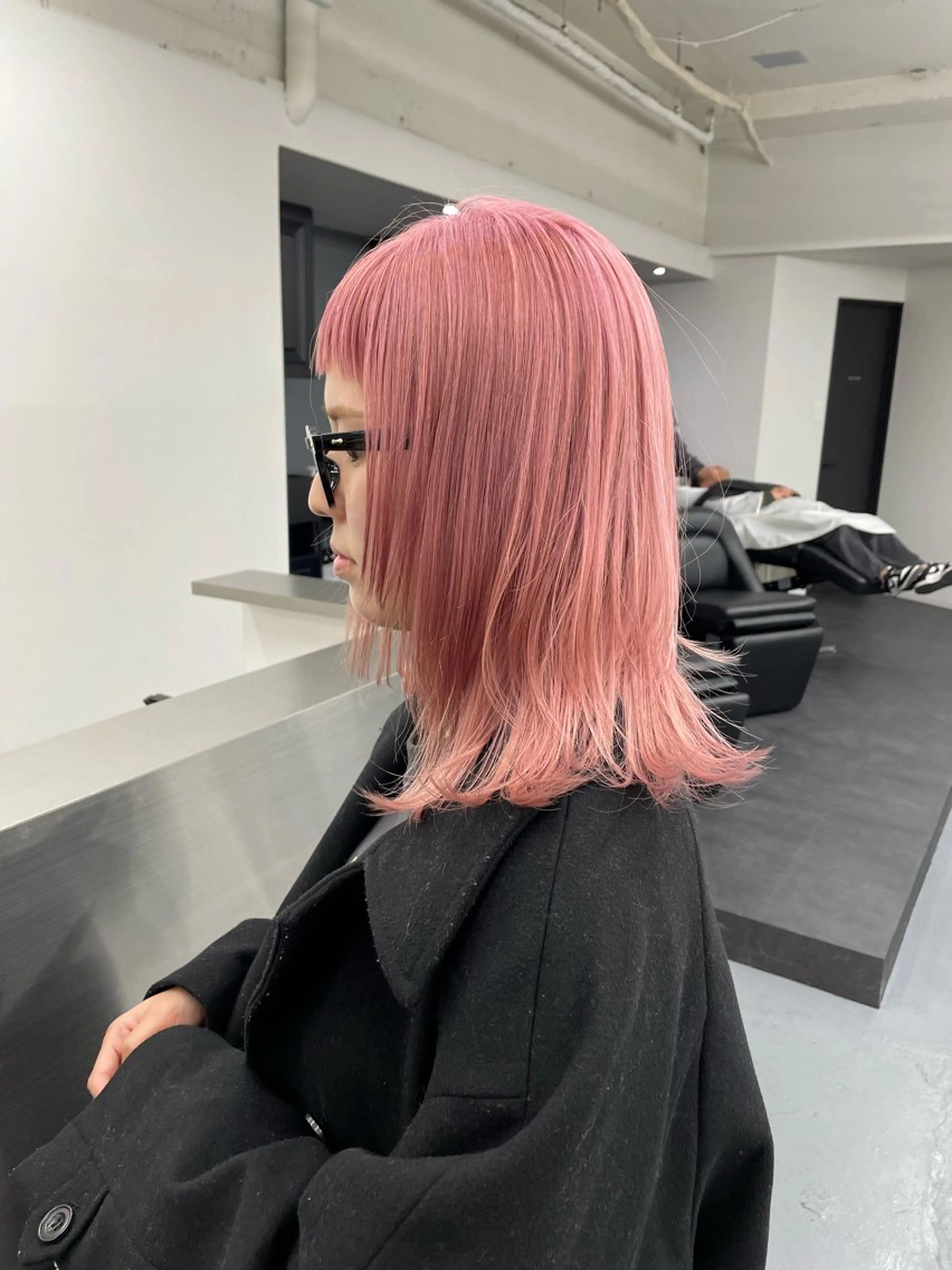 セミロング カラー ピンクカラー ㅤㅤㅤㅤㅤㅤㅤ nagomiのヘアスタイル