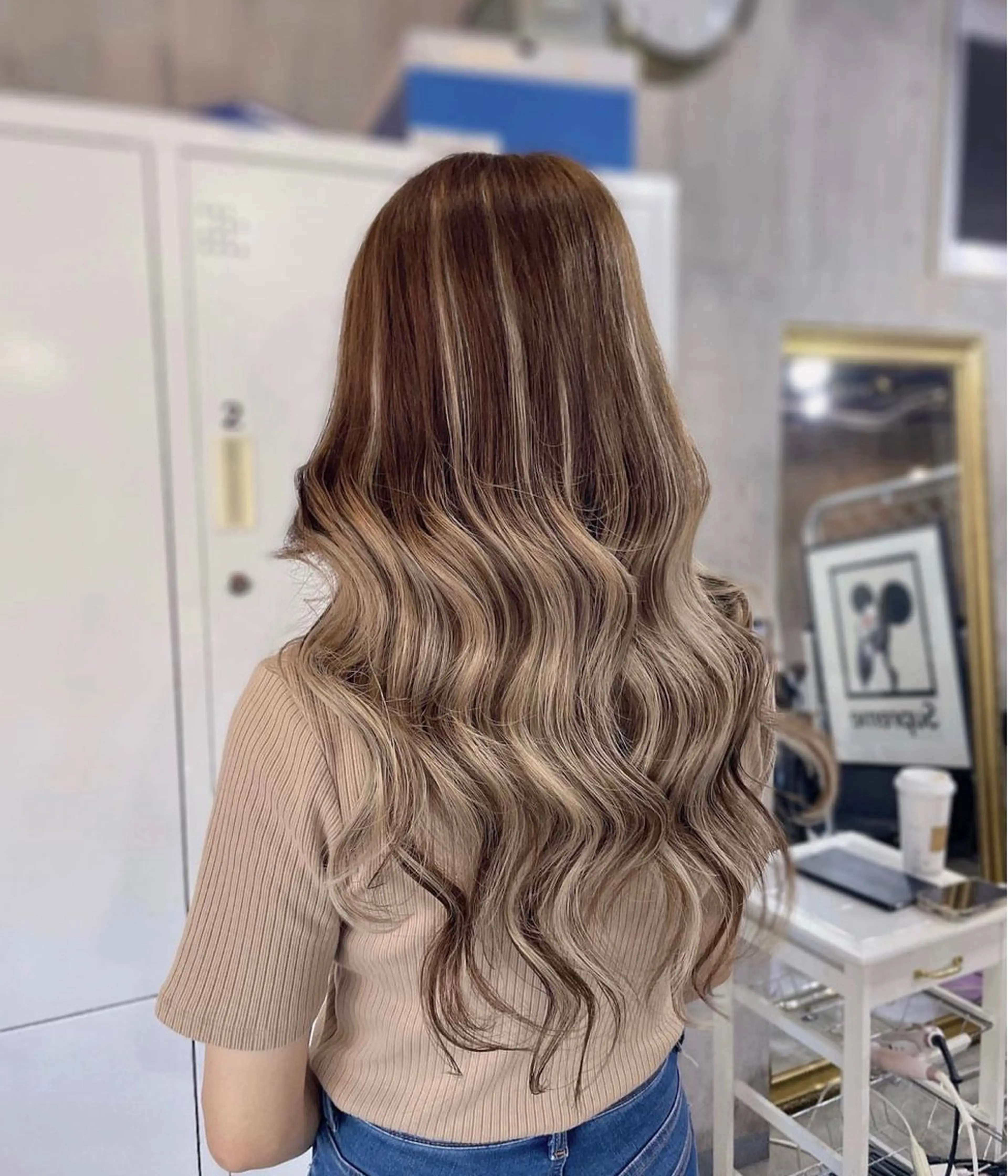 ロング カラー ハイライトカラー インナーカラー エクステ ハイライト MIRAC所属・Ryoichi⛓️ 韓国ヘア/ハイトーンのヘアスタイル