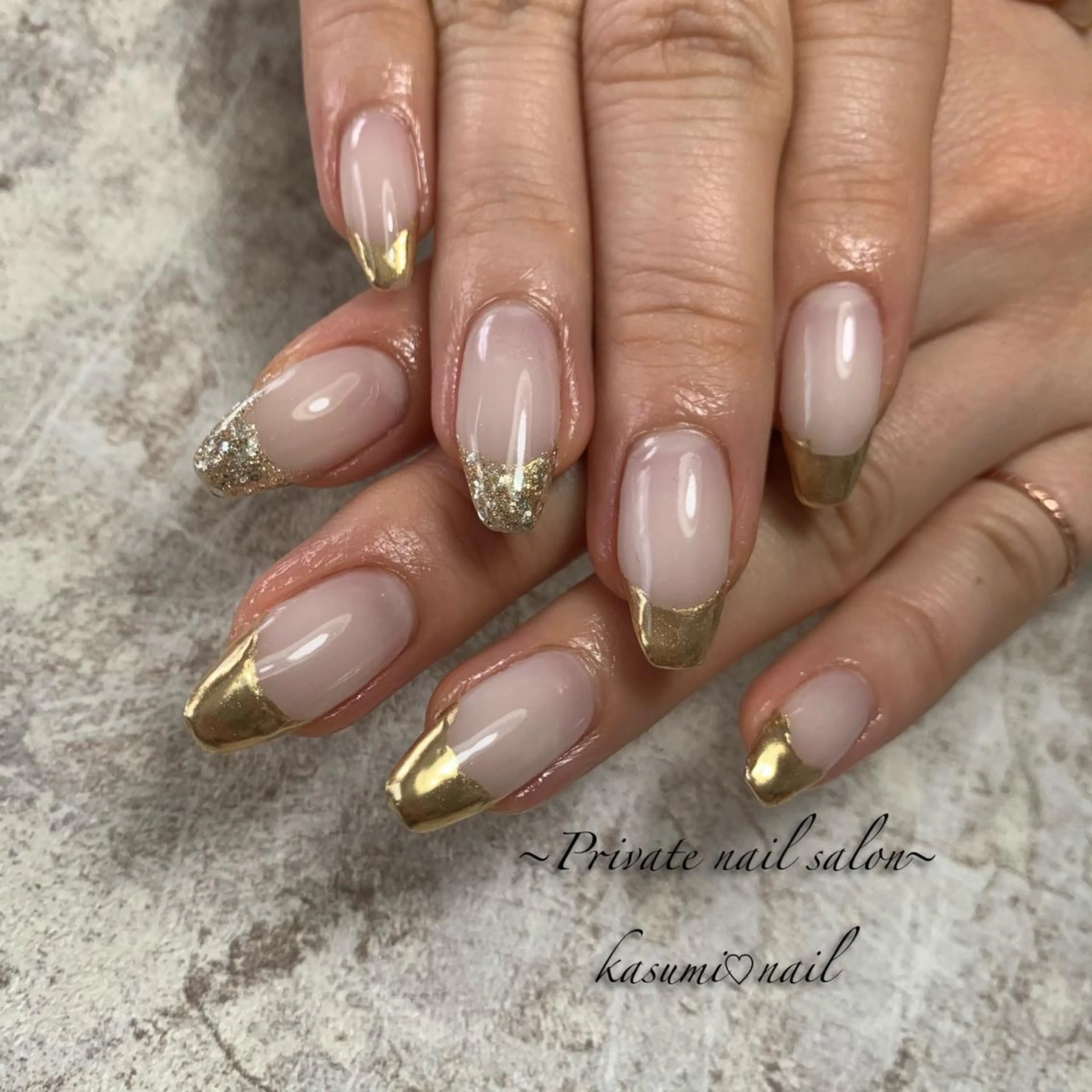 ネイル フレンチネイル ミラーネイル ニュアンスネイル KASUMI♡ Nailのネイルデザイン