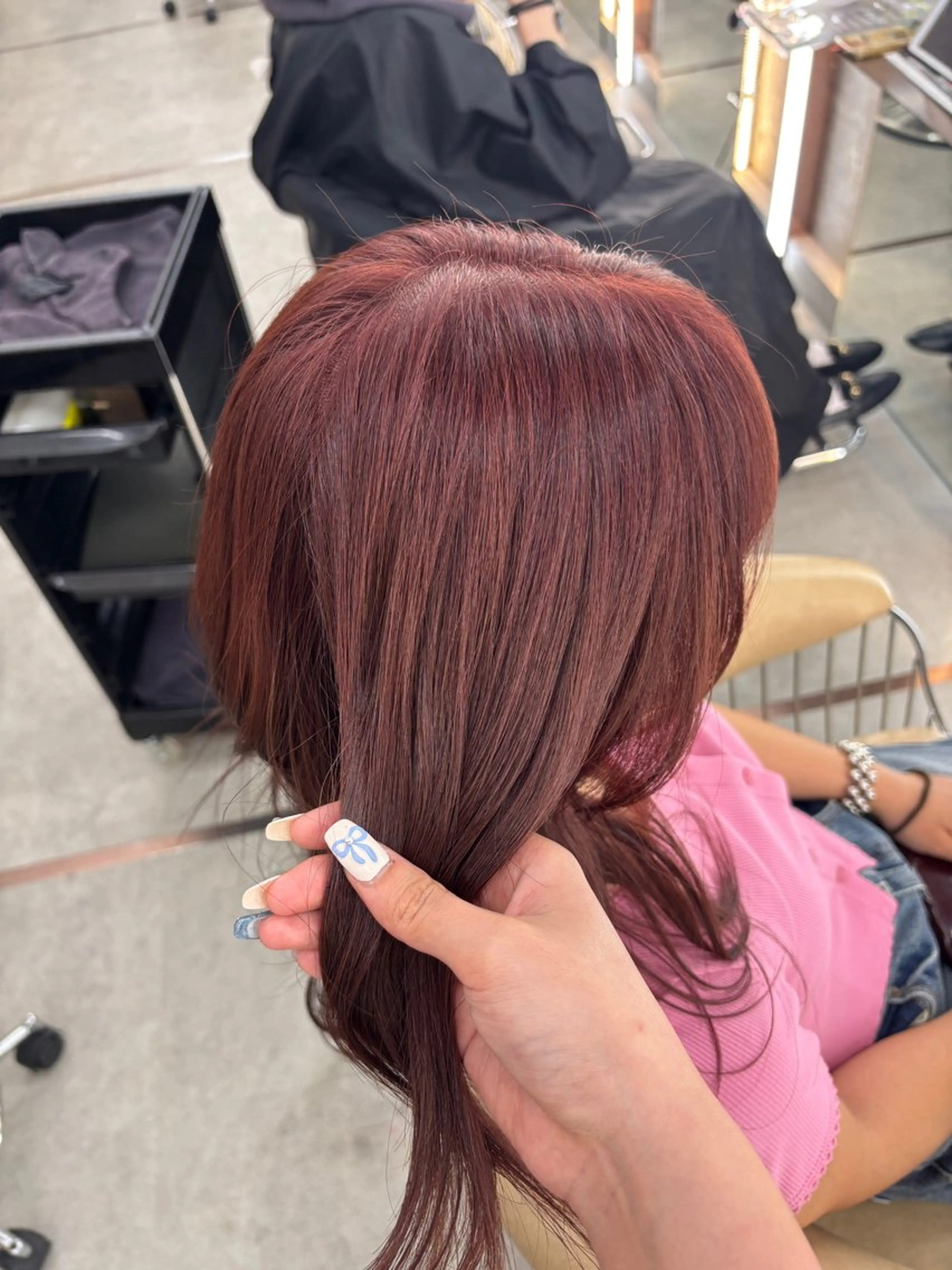 セミロング ピンクブラウン ヘアカラー Hazuki ボブ/ショート特化のヘアスタイル