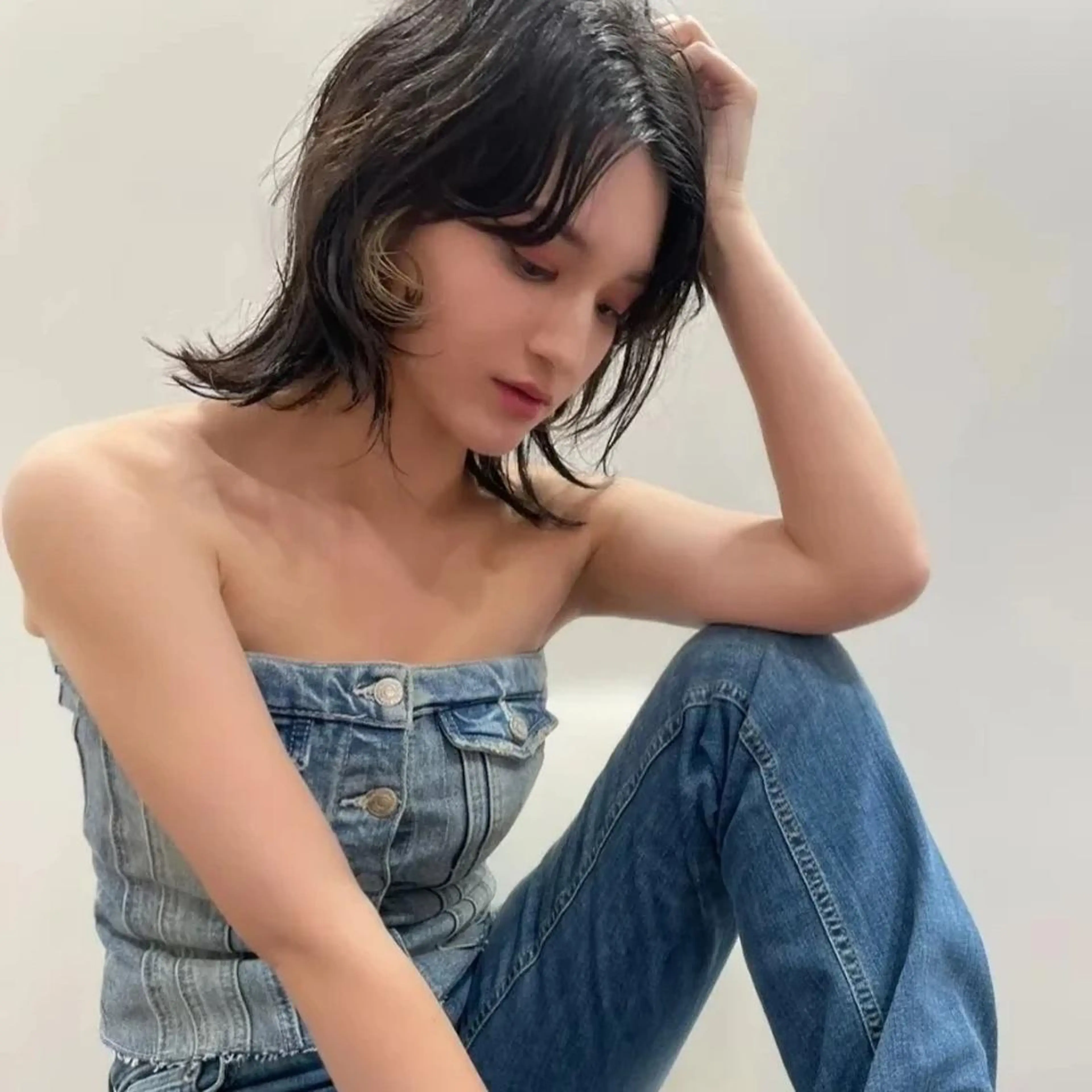 ミディアム パーマ レイヤーカット ️🩵️ちば🩵 JILLEのヘアスタイル