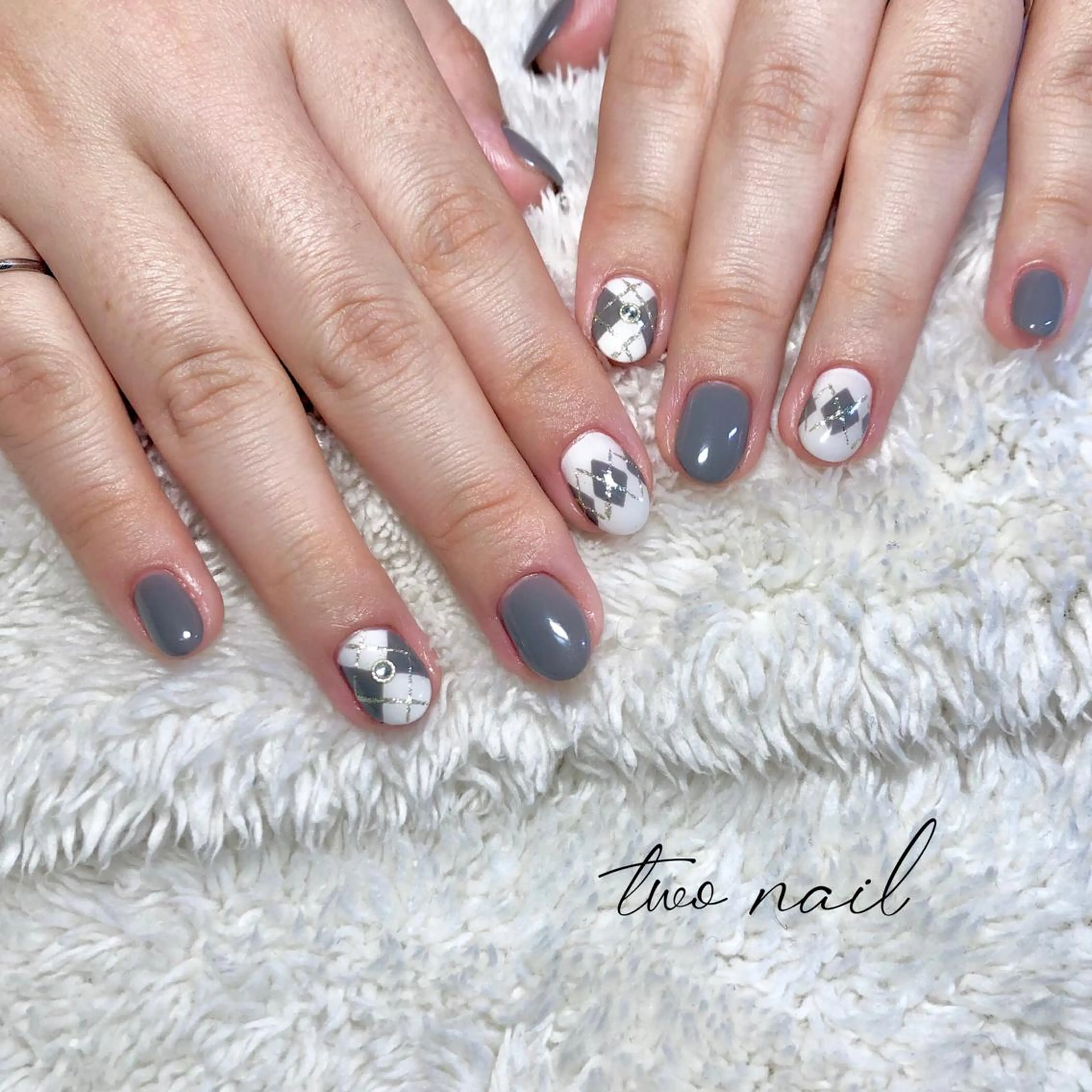 ネイル アートネイル フットネイル ハート ニュアンスネイル ホワイト two nailのネイルデザイン