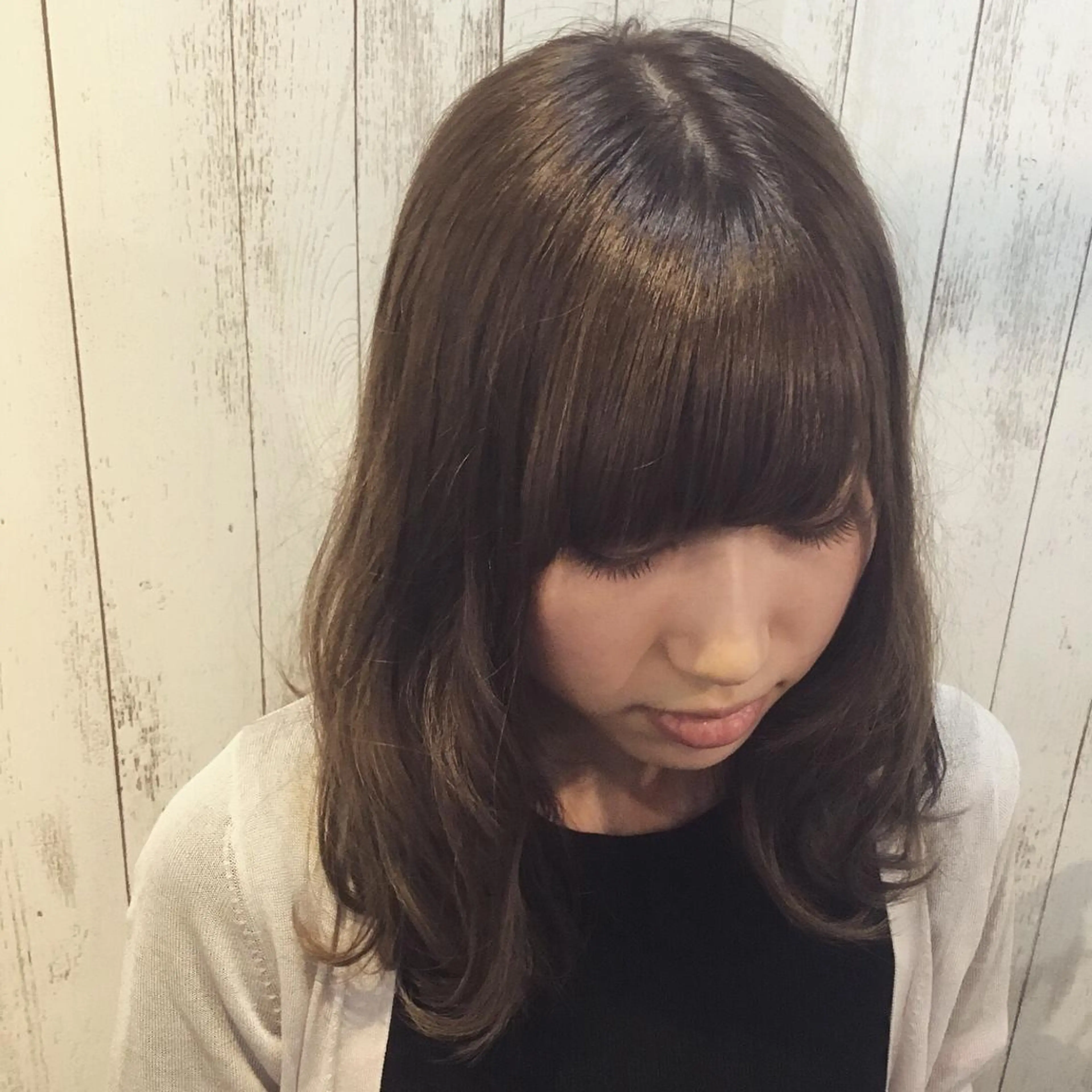 ミディアム カラー パーマ 金崎 新吾のヘアスタイル