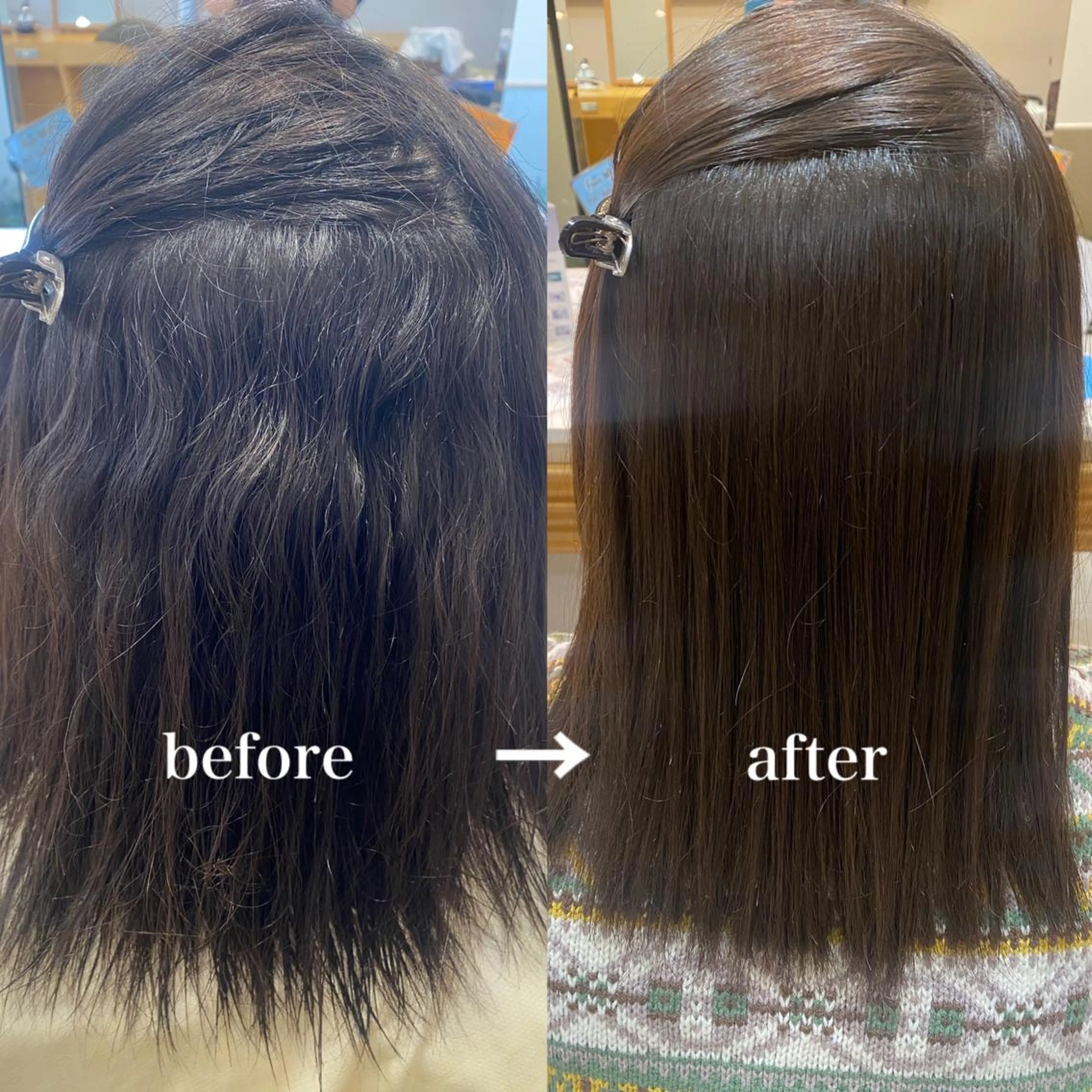 ミディアム 縮毛矯正 岡本 梨沙のヘアスタイル