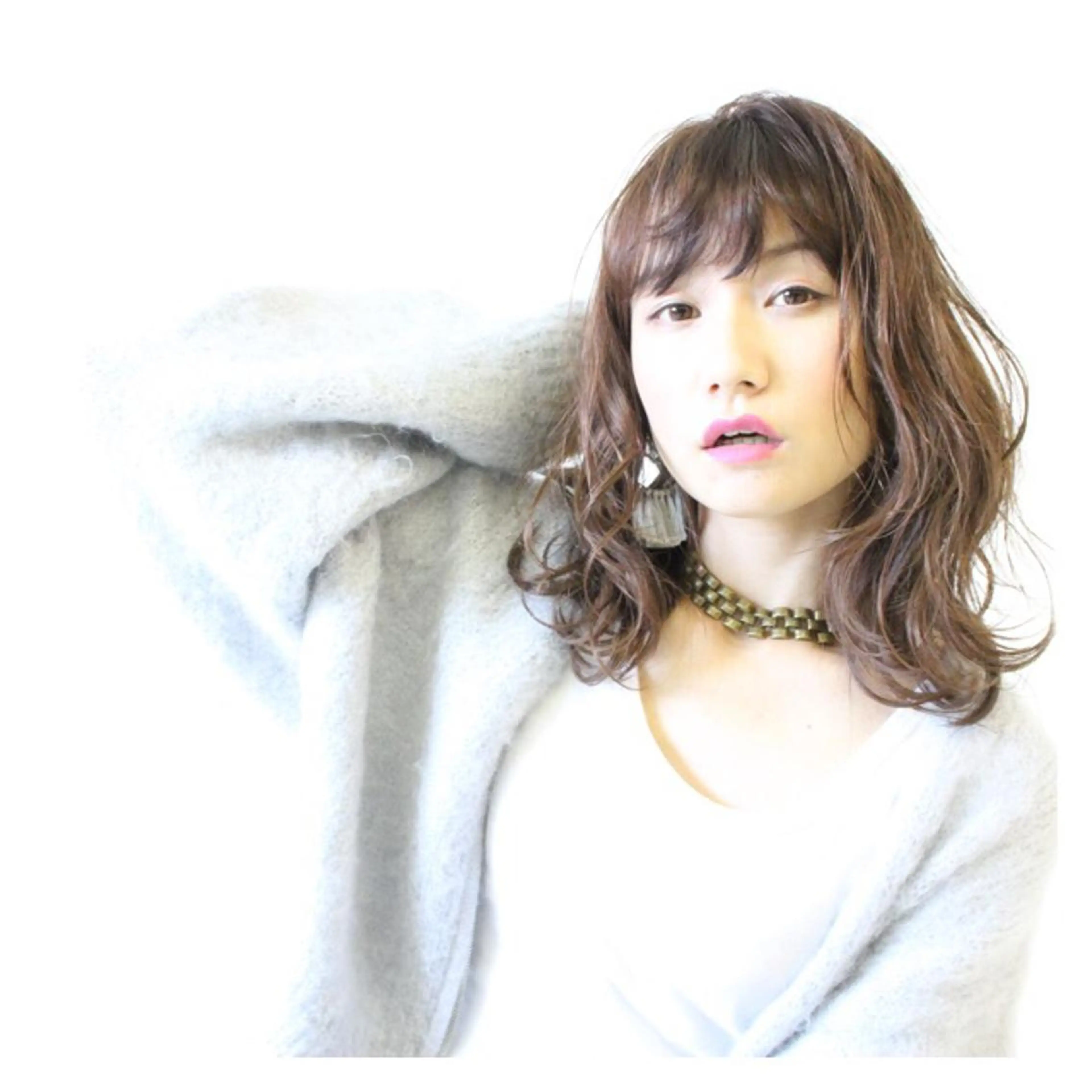 セミロング カラー パーマ ハイライト/髪質改善 ans/黒木 和大のヘアスタイル