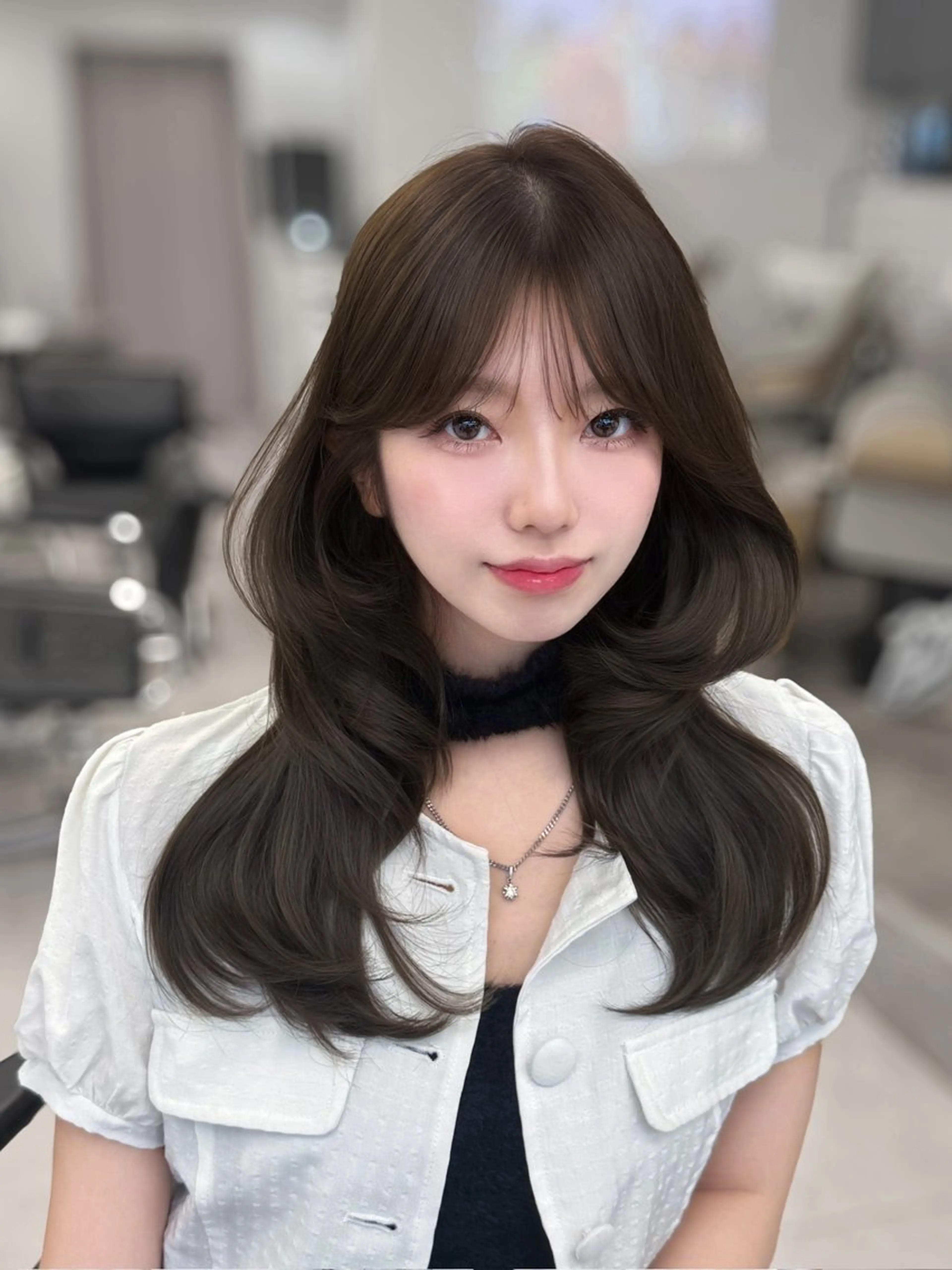 ロング カラー カット ヘアカラー トリートメント 韓国ガーリーヘア🎀 Sayaka🤍のヘアスタイル