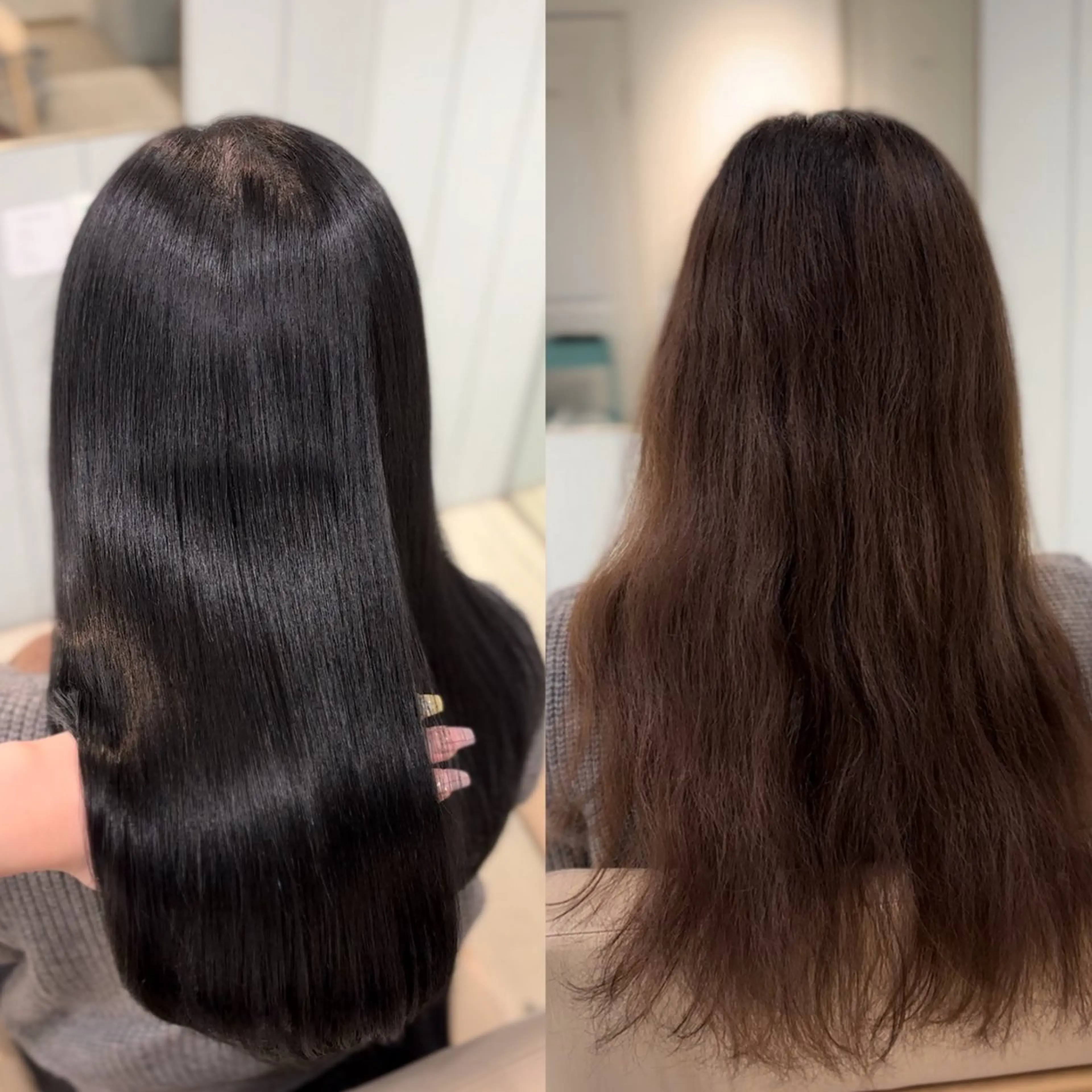 ミディアム カラー カット ヘアカラー 縮毛矯正 トリートメント 縮毛矯正／レイヤー／ 髪質改善／海月のヘアスタイル