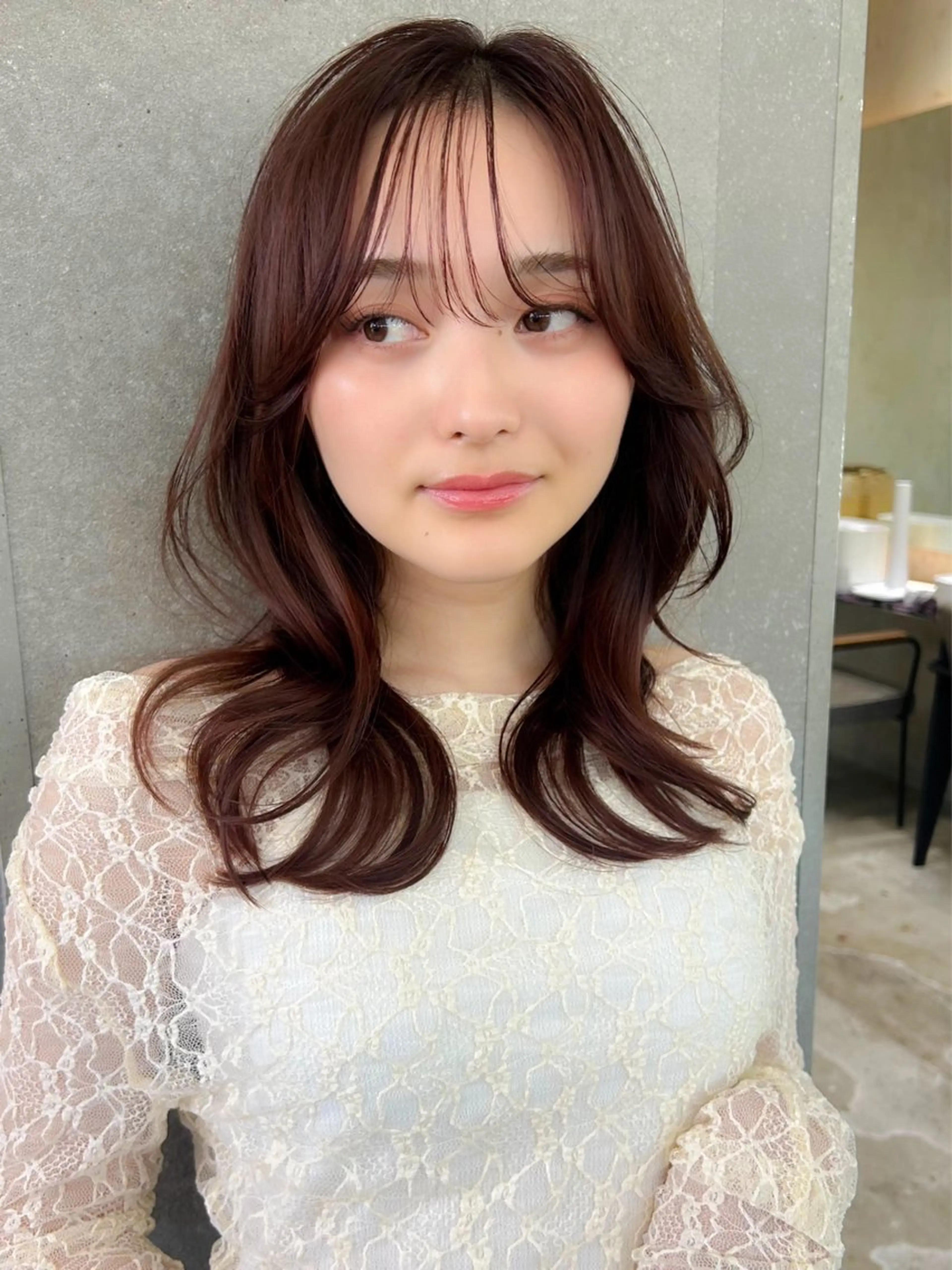 ミディアム カラー 透明感カラー 韓国風ヘア レイヤーカット ヘアカラー 韓国ヘア🇰🇷／艶 カラー🫧/木村和生のヘアスタイル