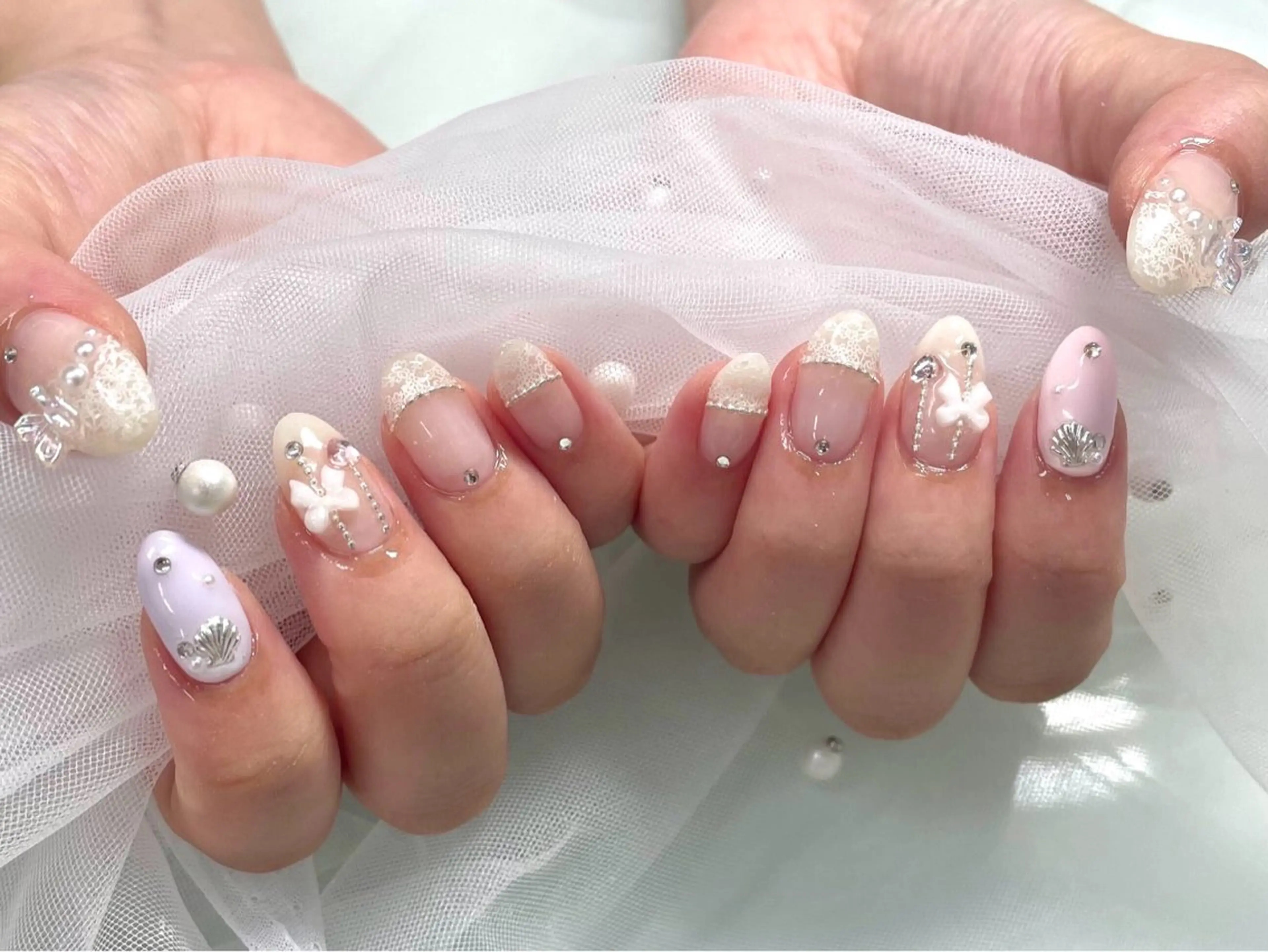 ネイル アートネイル ジェルネイル マグネットネイル 持ち込み パラジェル Nail Neige🐈🌙のネイルデザイン