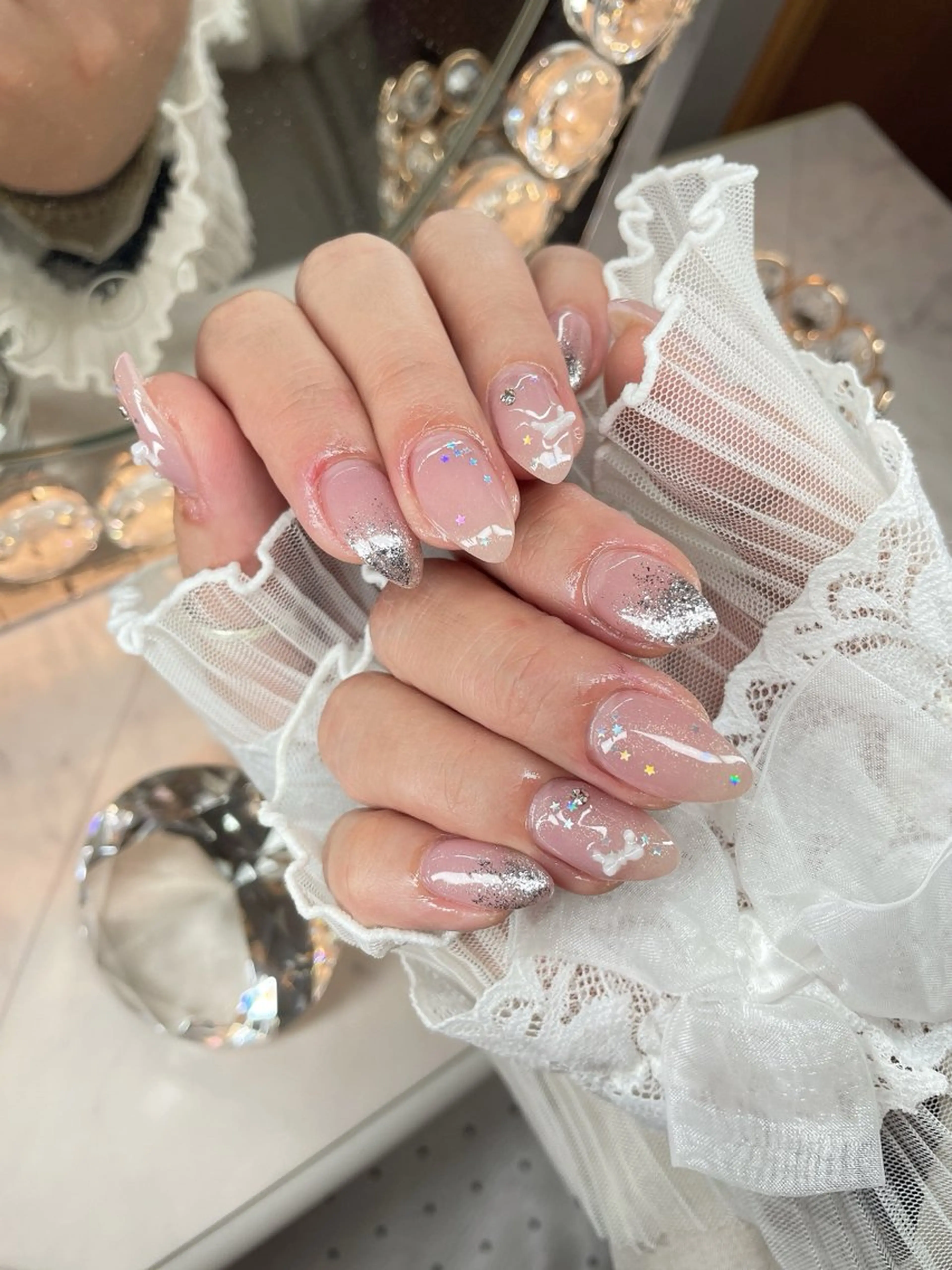 ネイル 23時まで❤︎韓国、 ワンホンネイルのネイルデザイン