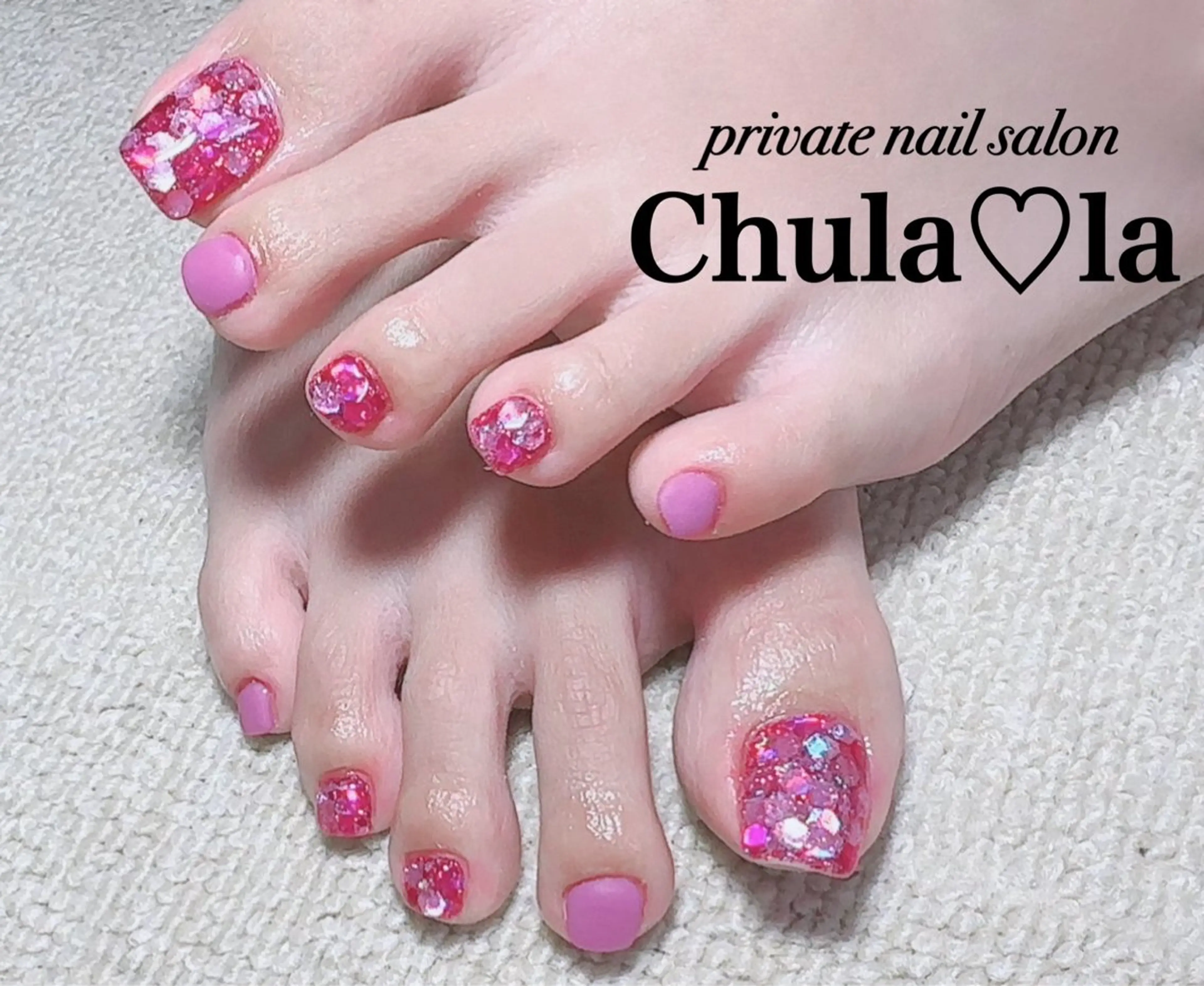 ネイル ホログラムネイル マットネイル フットネイル Chula♡la 豊見城市高安のネイルデザイン