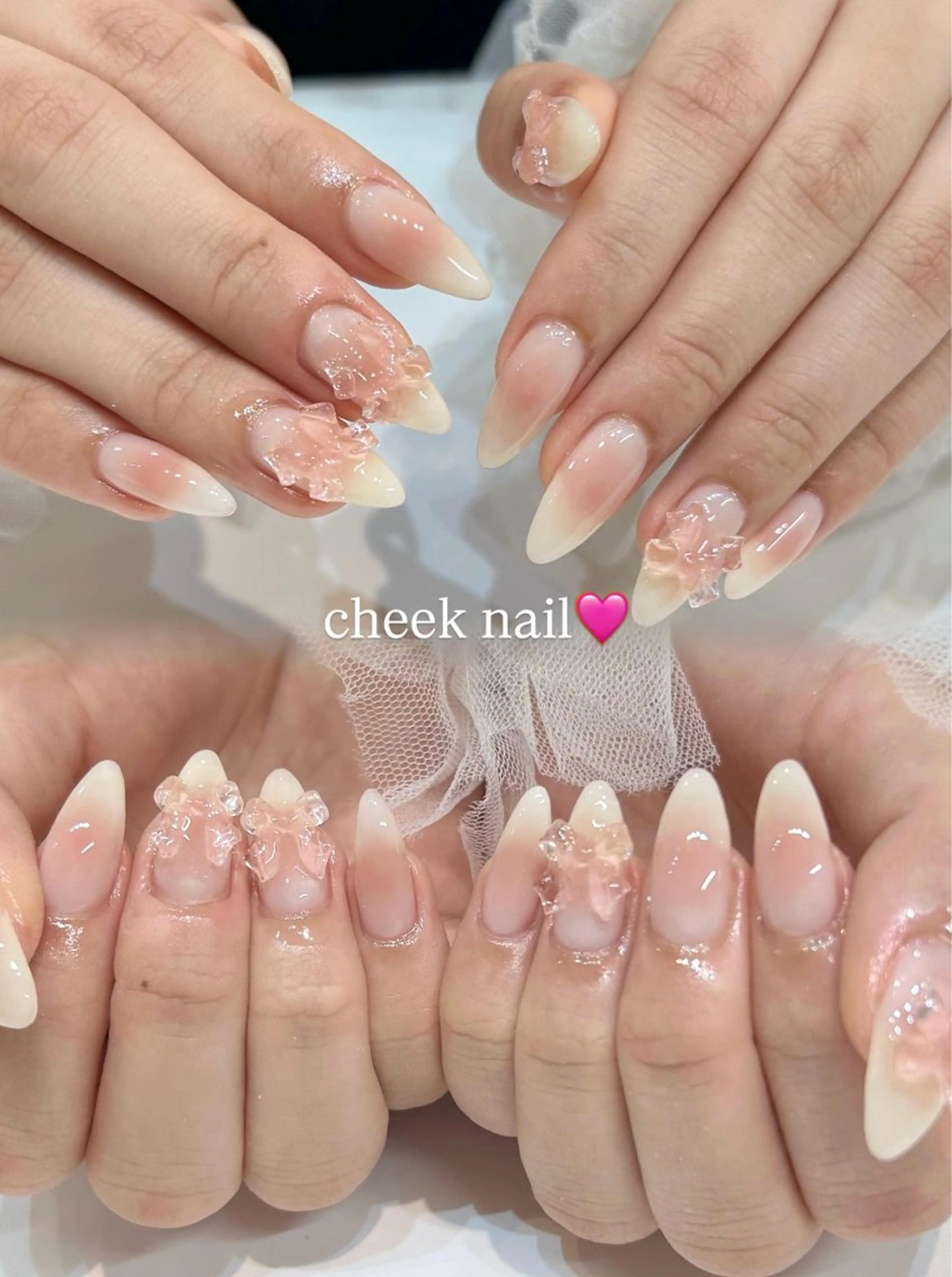 ネイル チークネイル ジェルネイル ワンカラーネイル パラジェル ピンク ハンドネイル 🎀チーク/ちゅるん 🫧chisa🎀のネイルデザイン