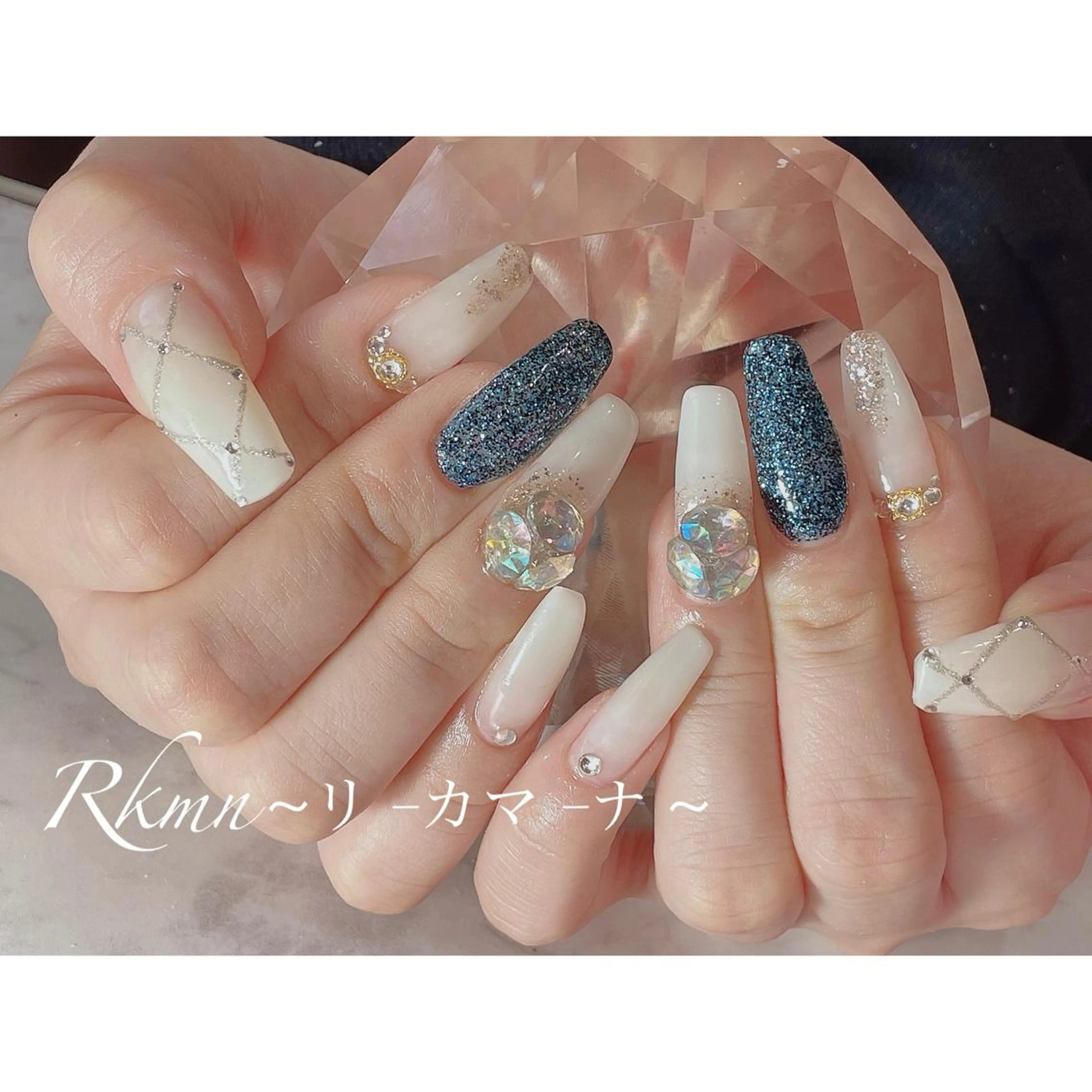 ネイル アートネイル 春ネイル ホワイト ハンドネイル フットネイル ハンドケア Rkmn ~リ-カマ-ナ~のネイルデザイン