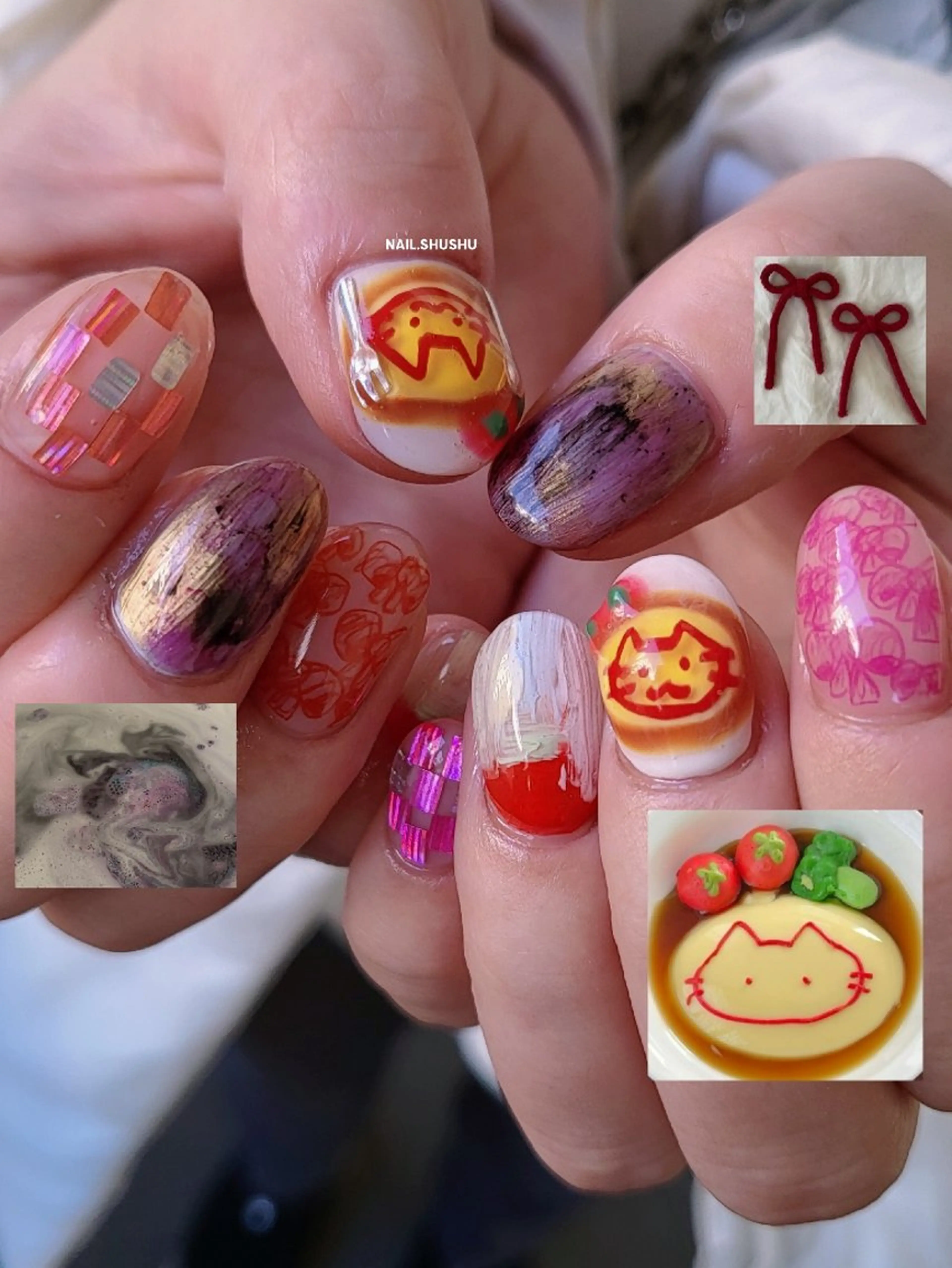 ネイル ハンドネイル 3dパーツ/流行り 👧shushu❤️のネイルデザイン
