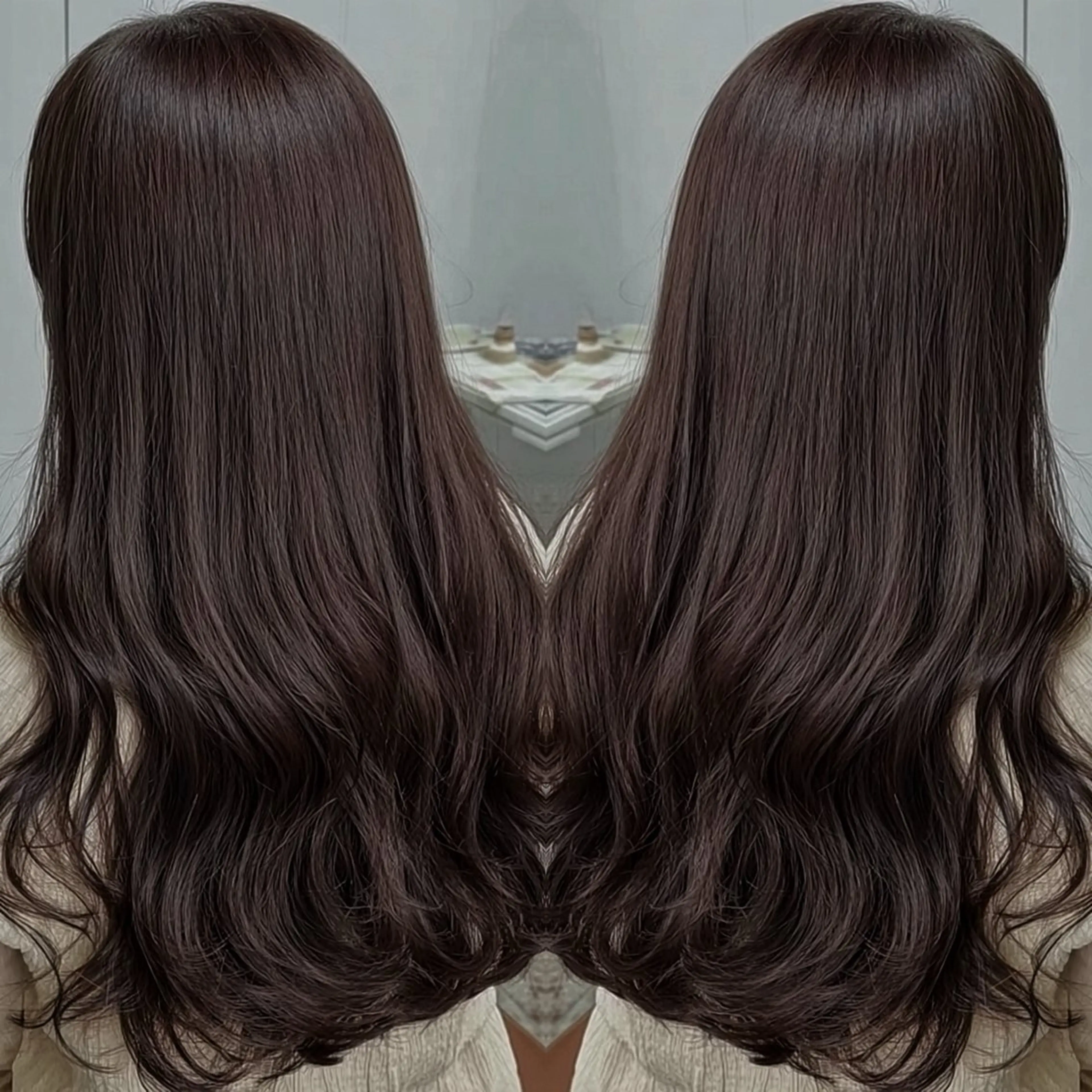 ロング カット ヘアカラー 🍀似合わせ透明感 カラーアヤナ🍀のヘアスタイル