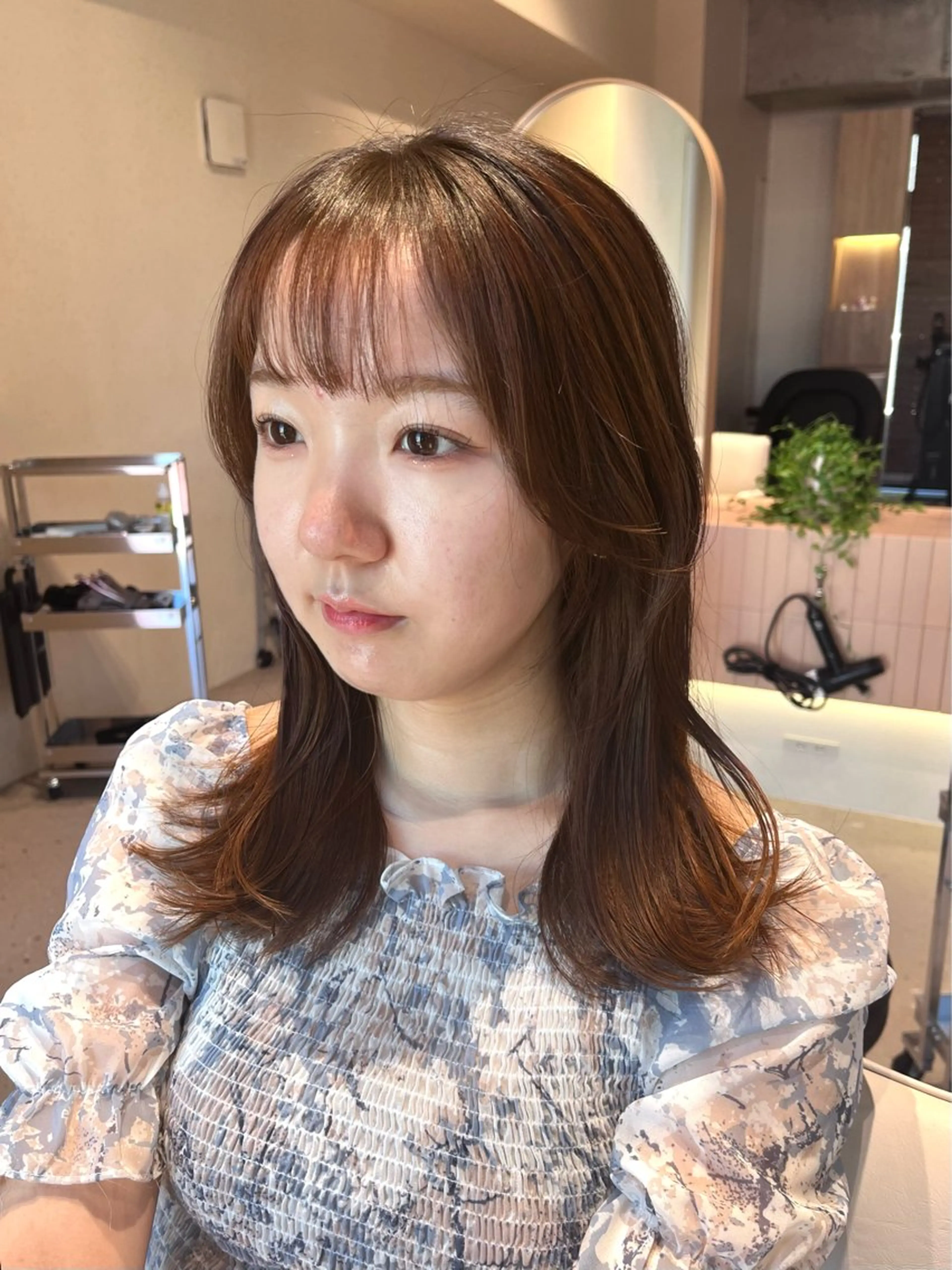 セミロング カラー 武井 弘希 ブリーチなしカラー✨のヘアスタイル
