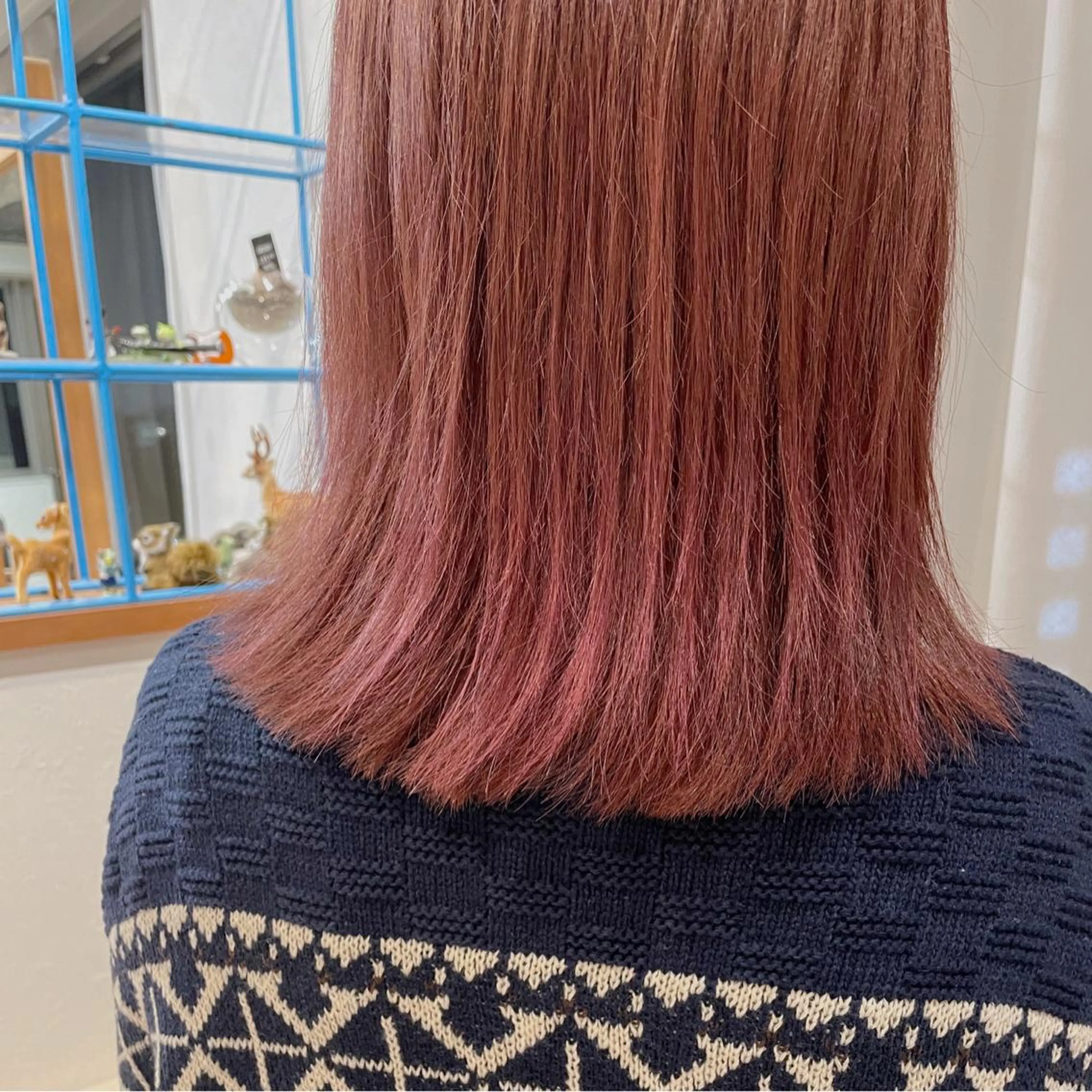 ミディアム カラー ヘアアレンジ ベージュカラー ピンクカラー ピンクベージュ なつき/艶ピンク/ girly hairのヘアスタイル