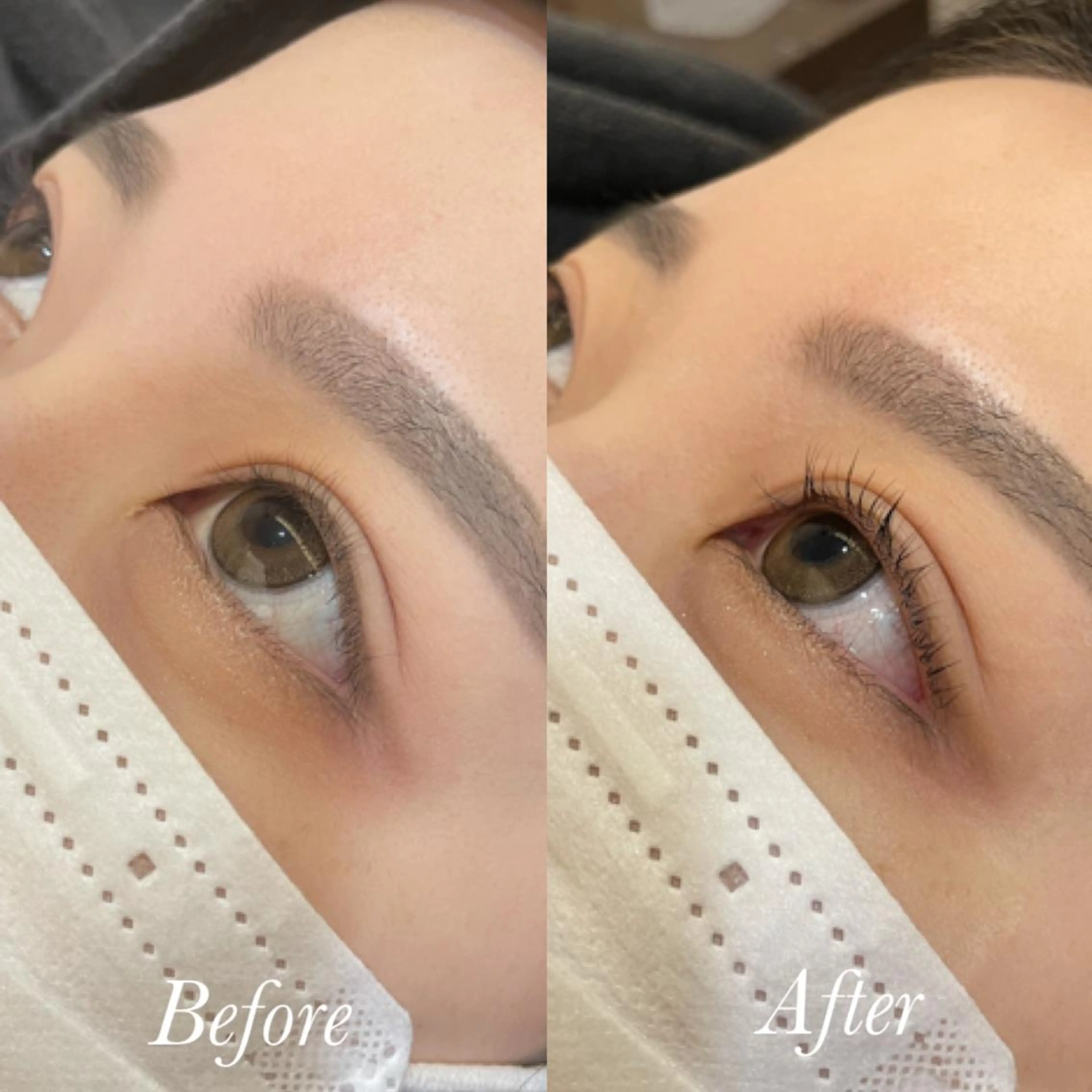 マツエク・マツパ パリジェンヌラッシュリフト aya/小顔レイヤー /柔らかカラーのヘアスタイル