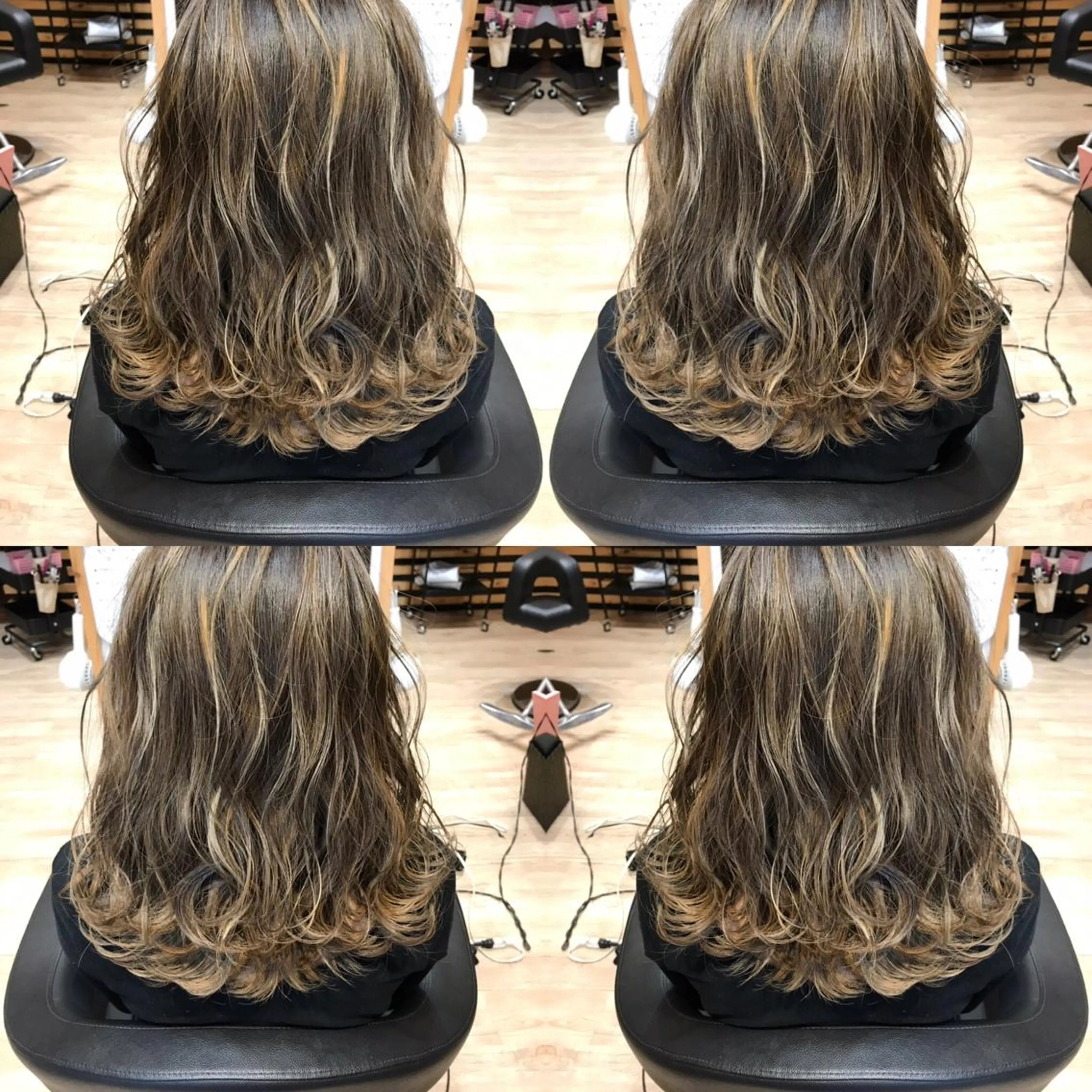 ミディアム カラー ハイライトカラー ハイライト ヘアカラー 大久保 隆蔵のヘアスタイル