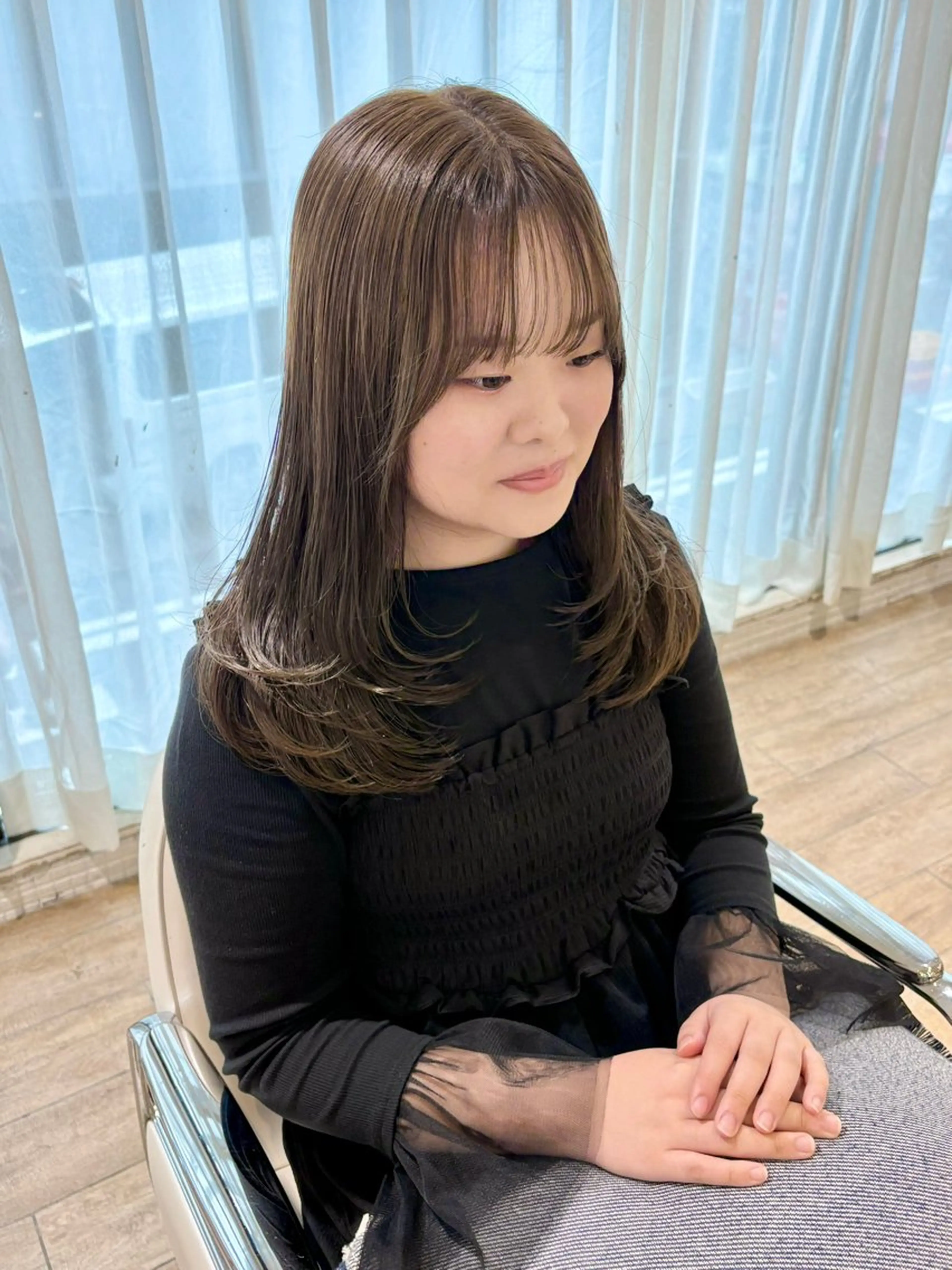 セミロング カラー ヘアアレンジ ヘアカラー トリートメント ハイトーンピンク🍑 ブリーチ🍑RINAのヘアスタイル