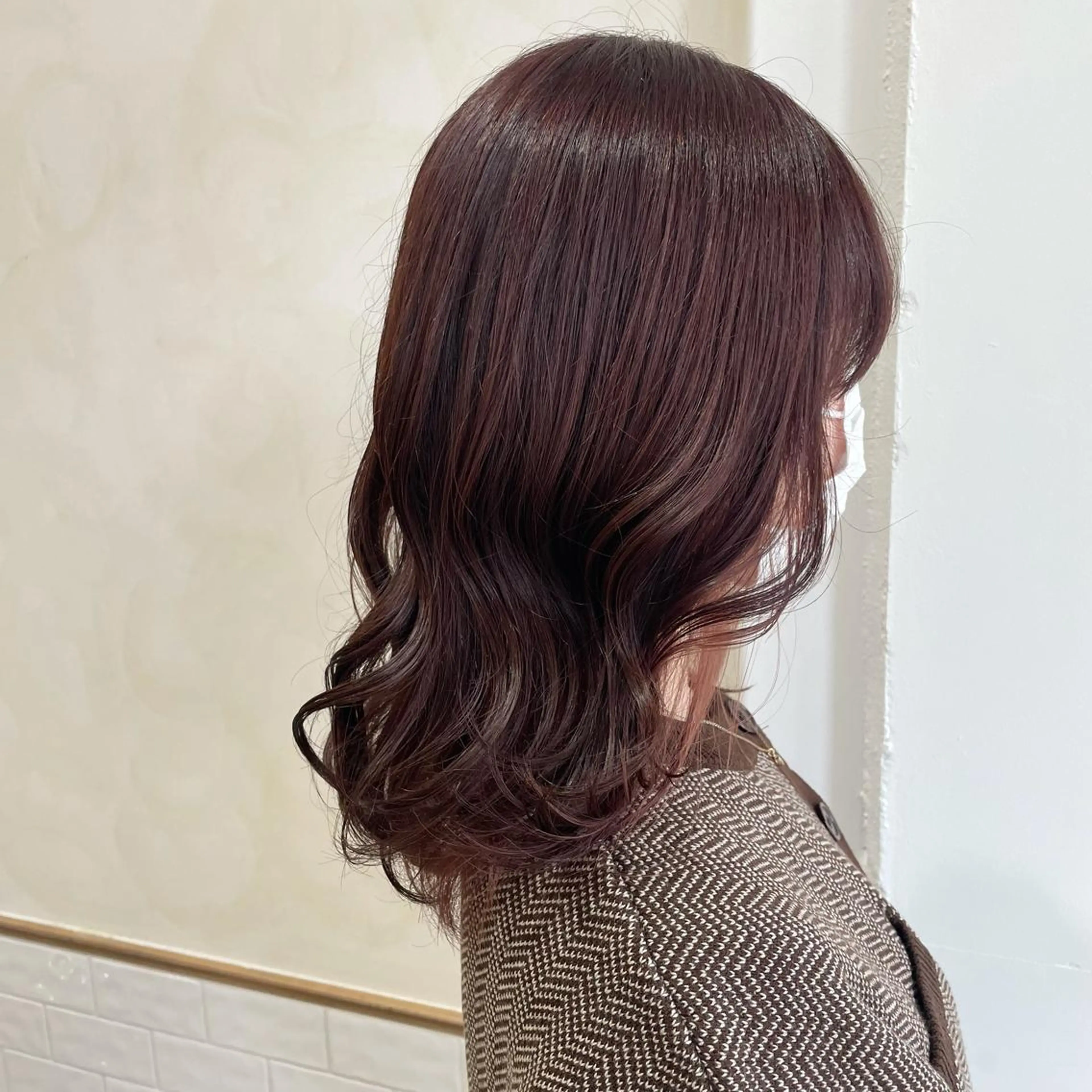 セミロング カラー ブラウンカラー ピンクカラー ピンクブラウン ヘアカラー ⌇ROMEO京橋店⌇ 鎌谷明星🪷のヘアスタイル