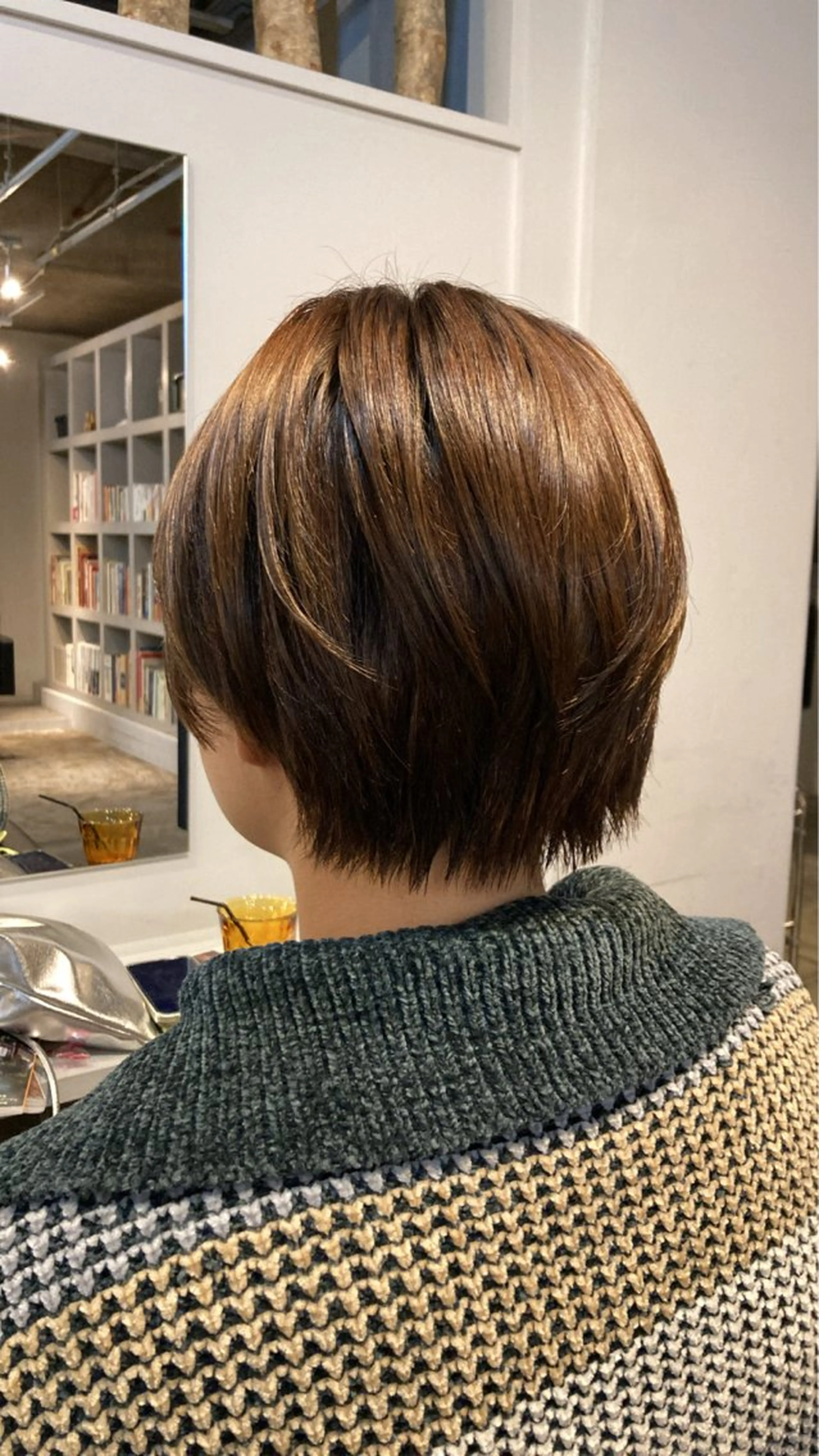 ショート カラー ブラウンカラー オレンジ navarro studio所属・三上 琳のヘアスタイル