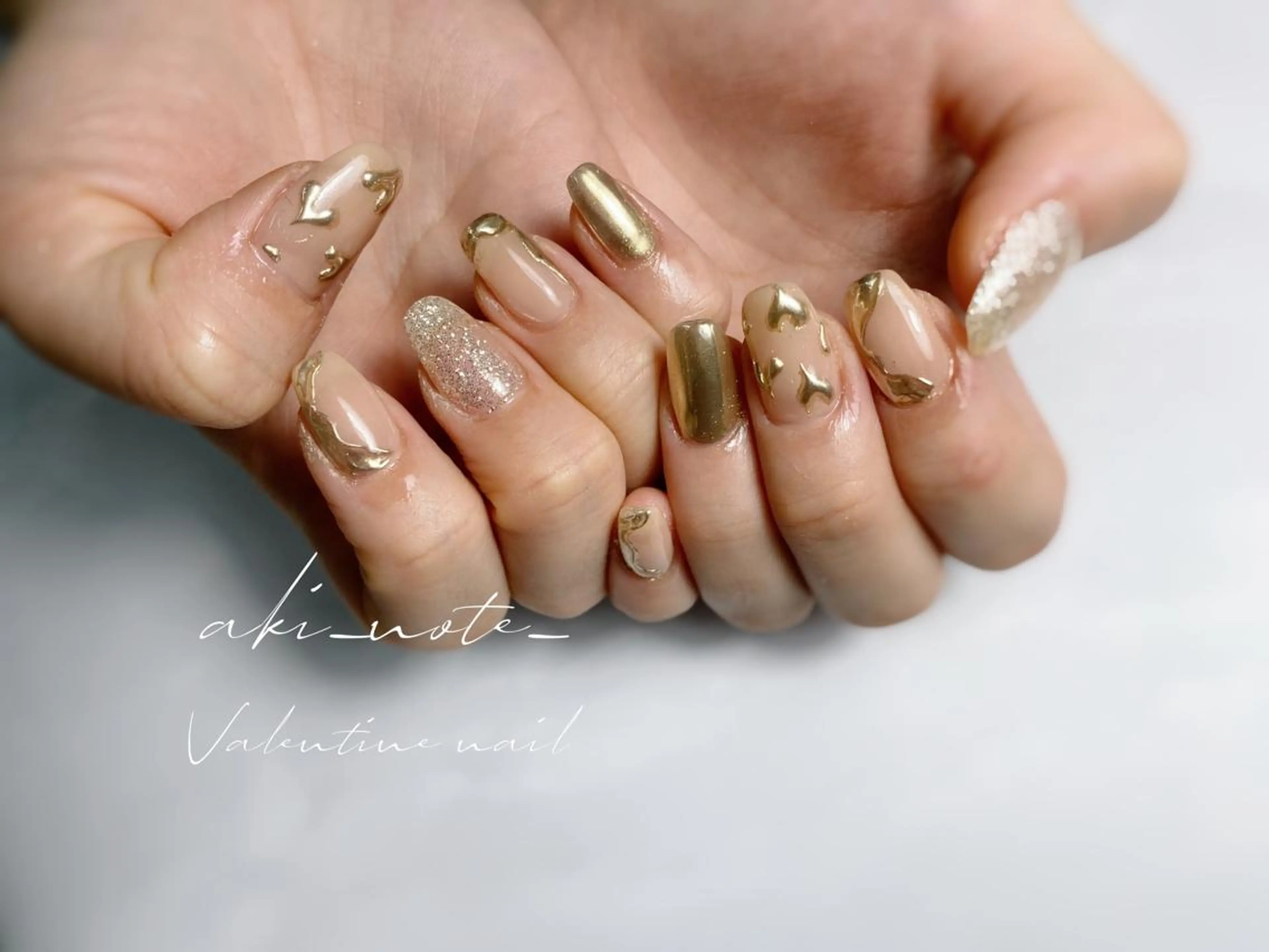 ネイル バレンタイン ハンドネイル フットネイル GRANDE大須 栄/店長 aki🌙のネイルデザイン