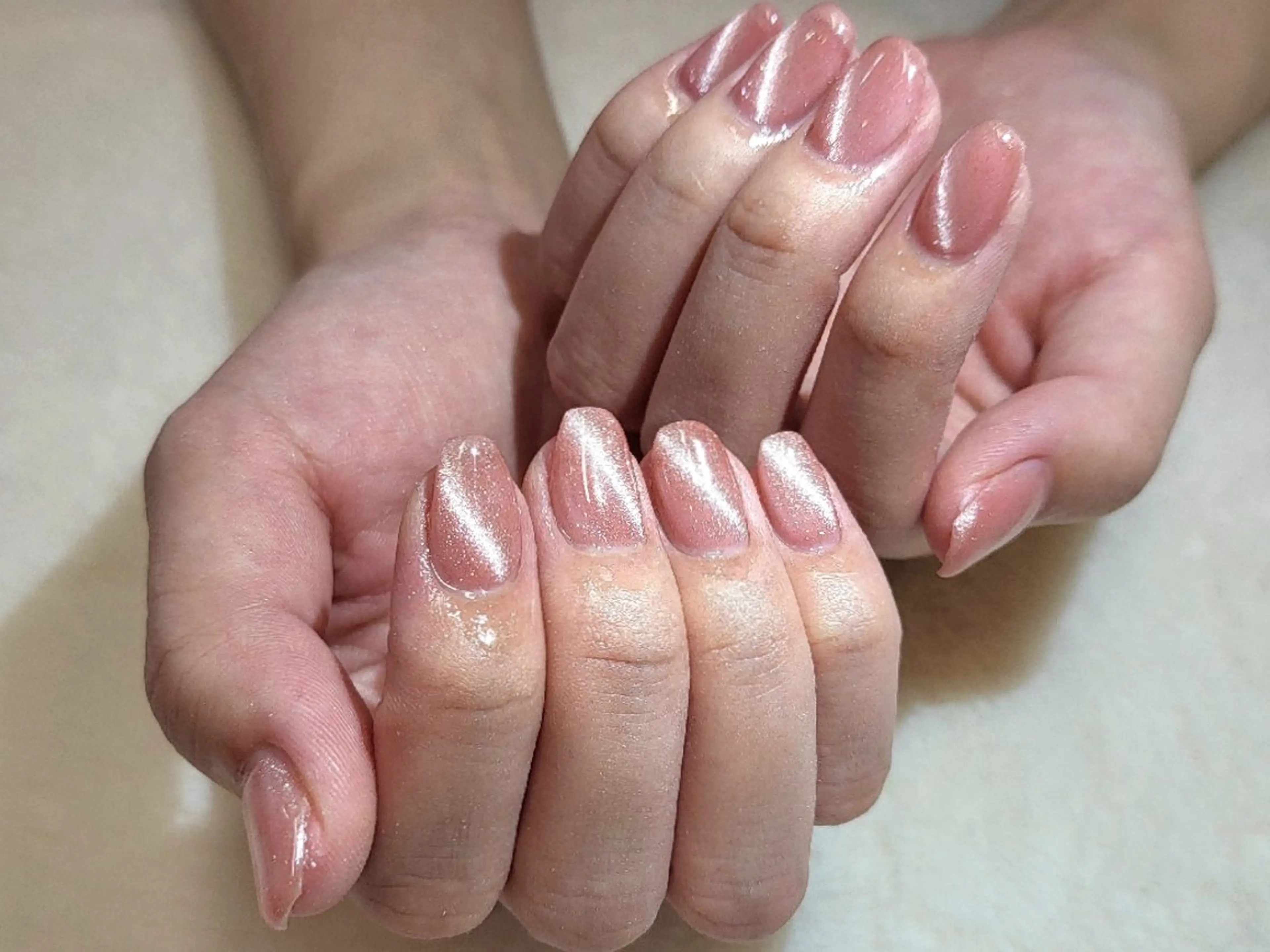 ネイル キラキラネイル ピンク ハンドネイル ハンドケア 心斎橋Salon Epokkuのネイルデザイン