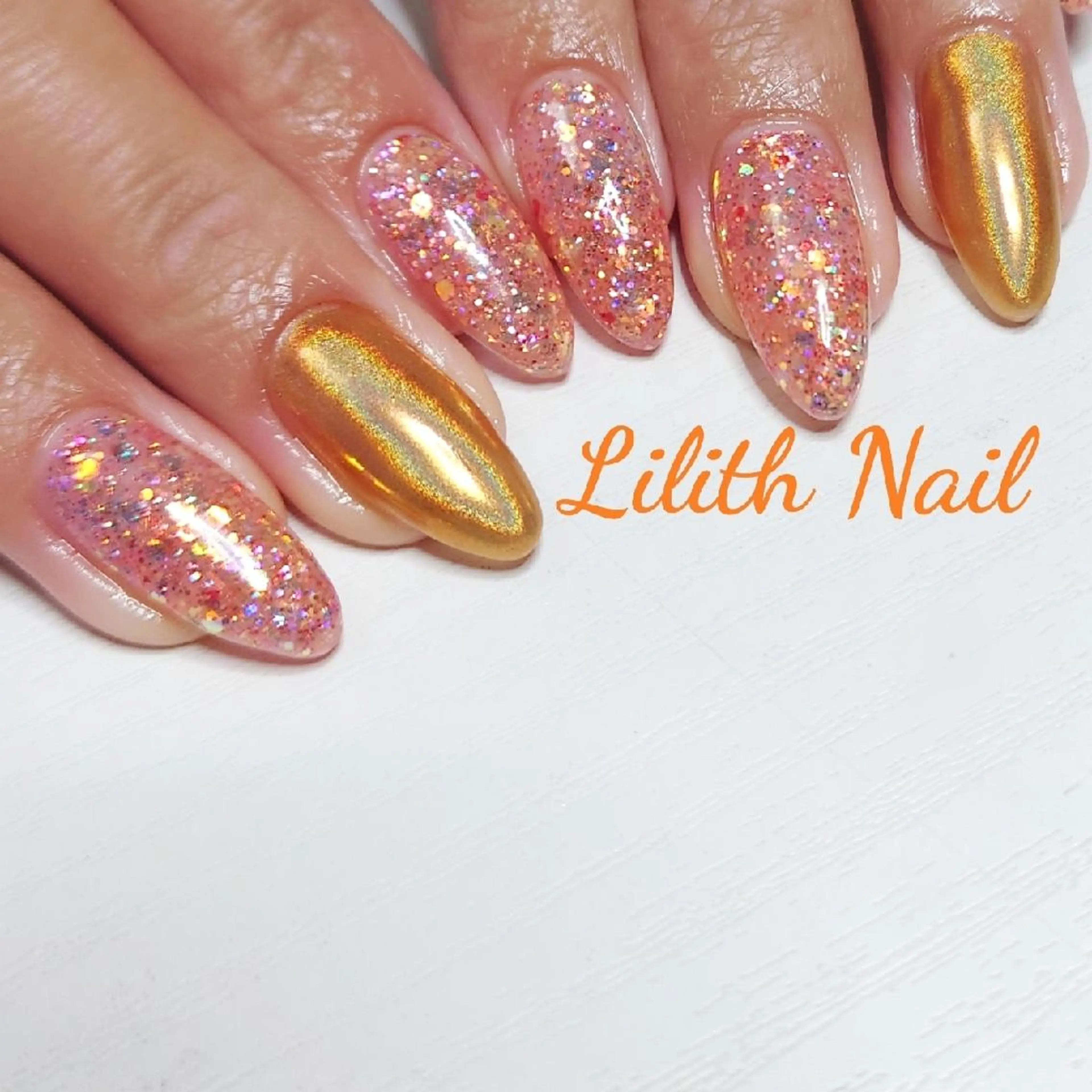 ネイル ラメ(グリッター) ハンドネイル Lilith Nailのネイルデザイン