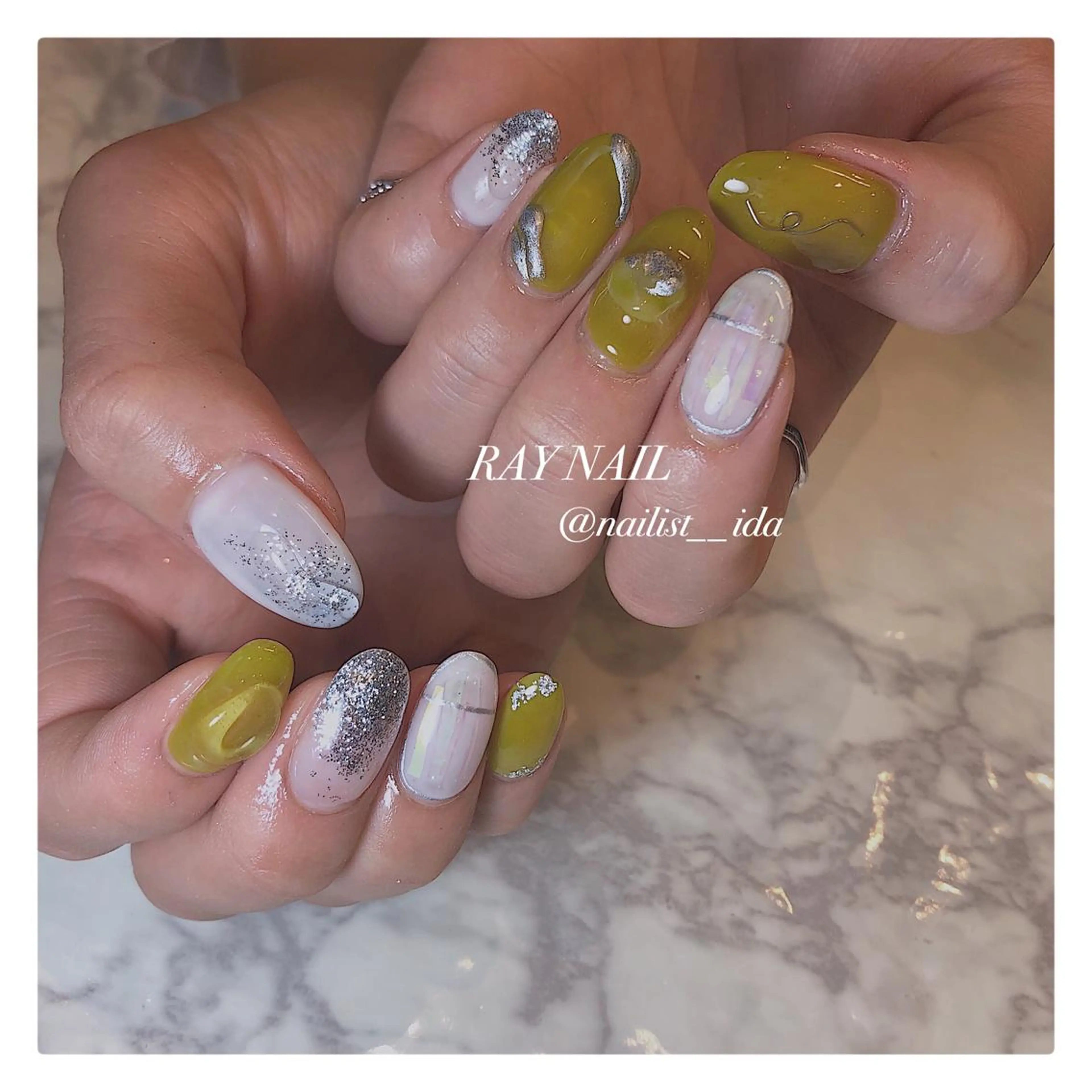 ネイル ピスタチオネイル Arowa 伊田のネイルデザイン