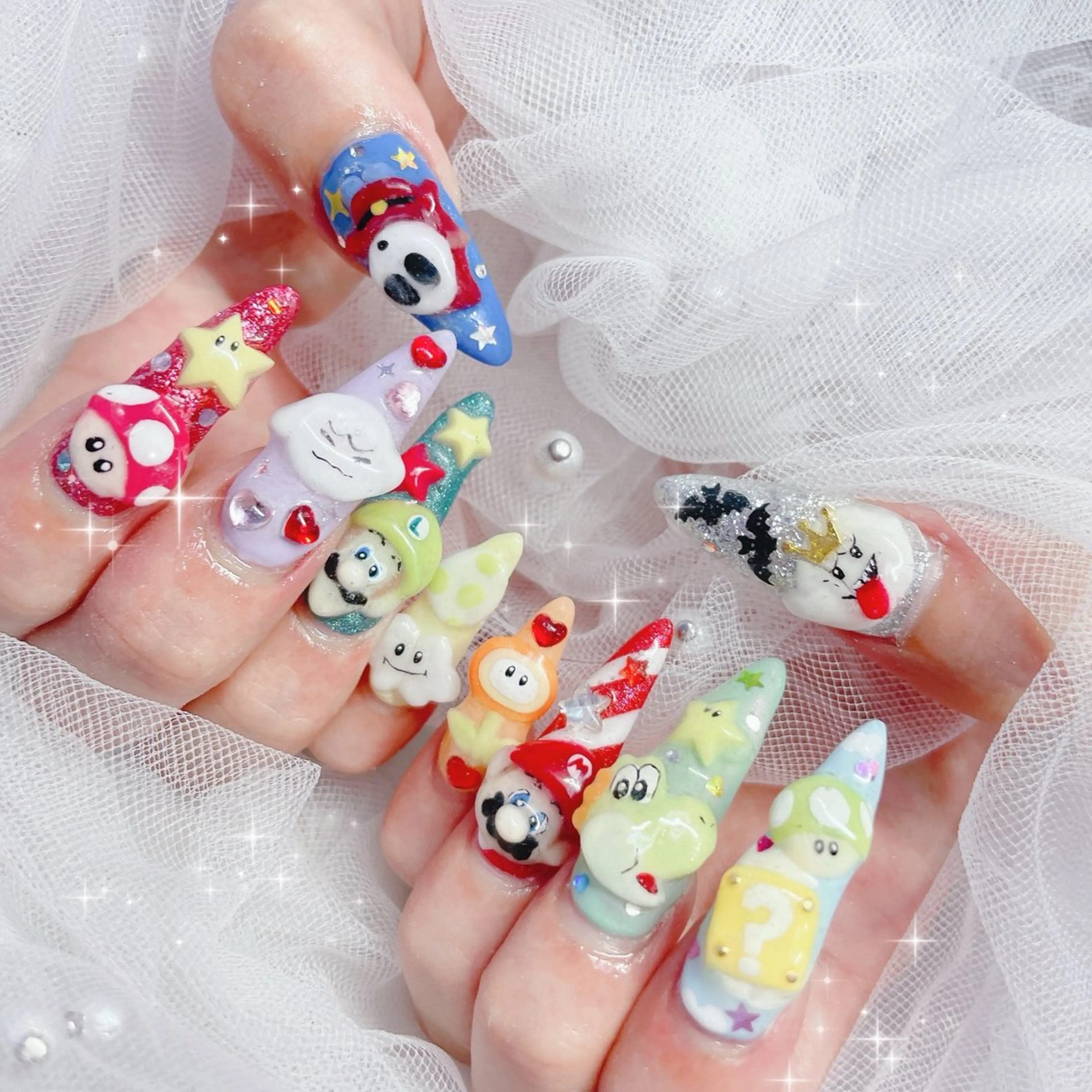 🎀チップスカルプ長さ出し＋10本キャラクター付け放題120分¥15800 →12800【マグネット変更可】の写真