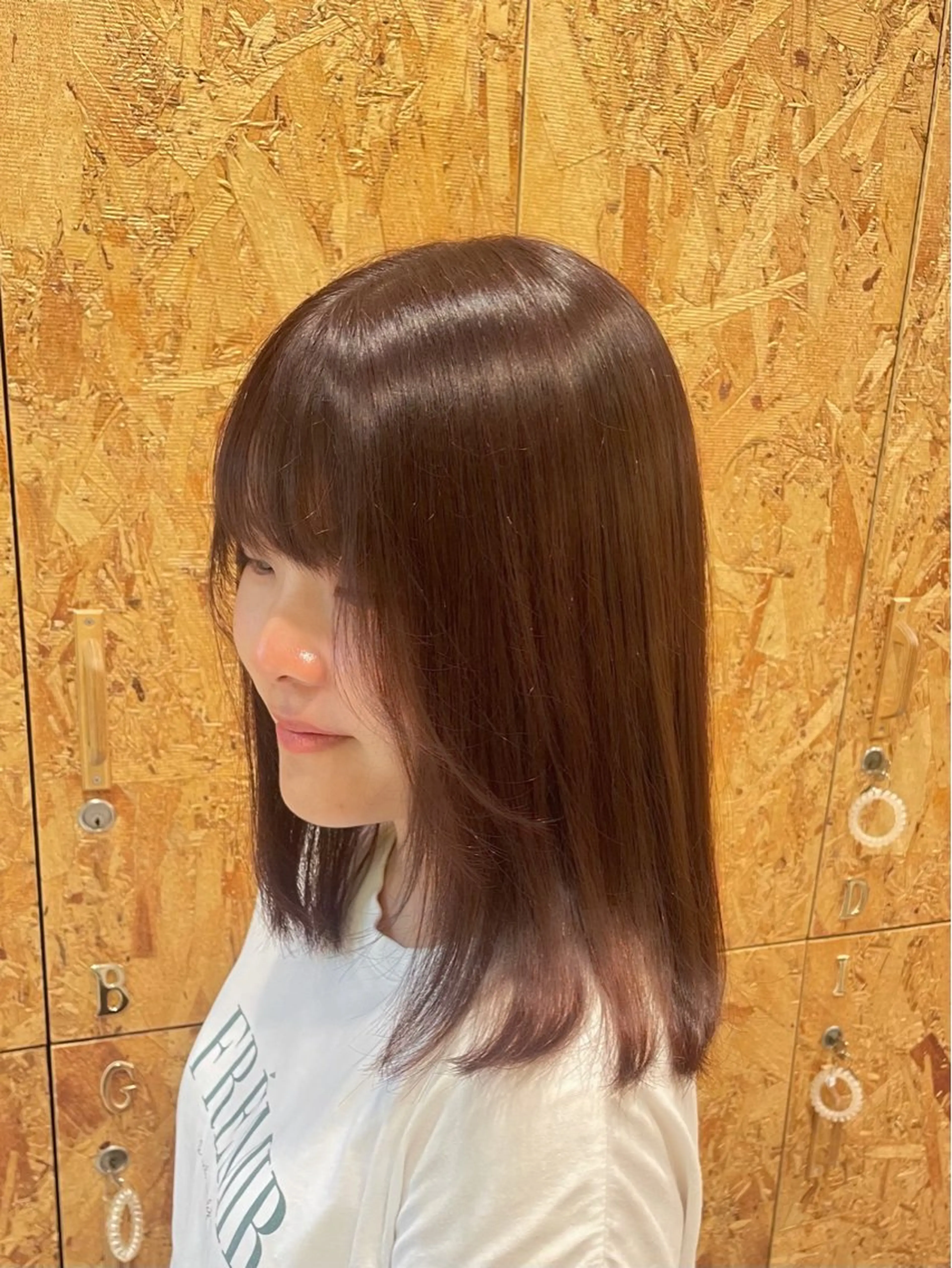 ミディアム カラー ブラウンカラー キャラメルブラウン ヘアカラー ⋆*ブリーチカラ ー/愛佳.⋆𝜗𝜚のヘアスタイル