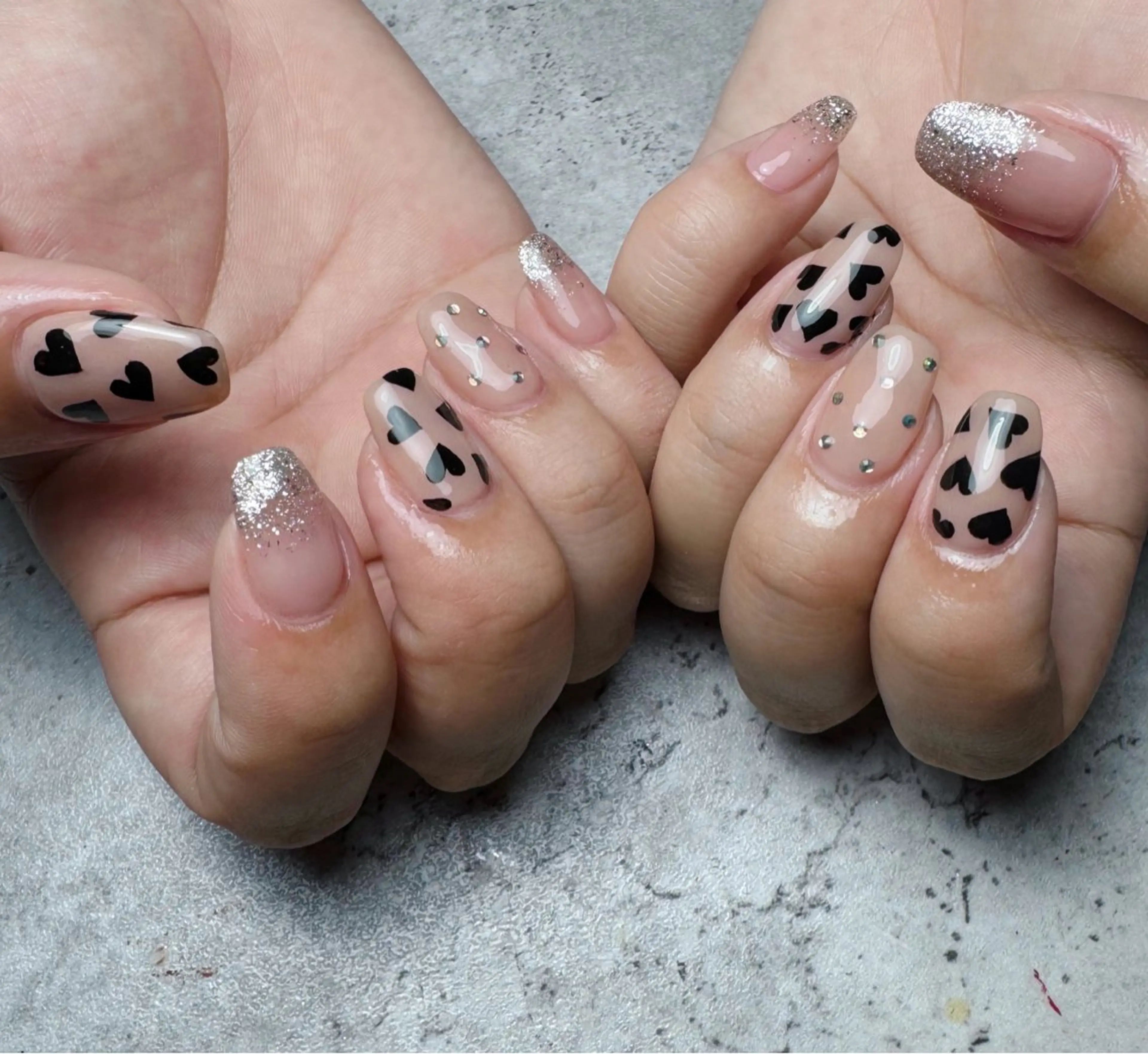 ネイル アートネイル ハート ラメ(グリッター) ラメグラデーション ハンドネイル chou chouのその他イメージ