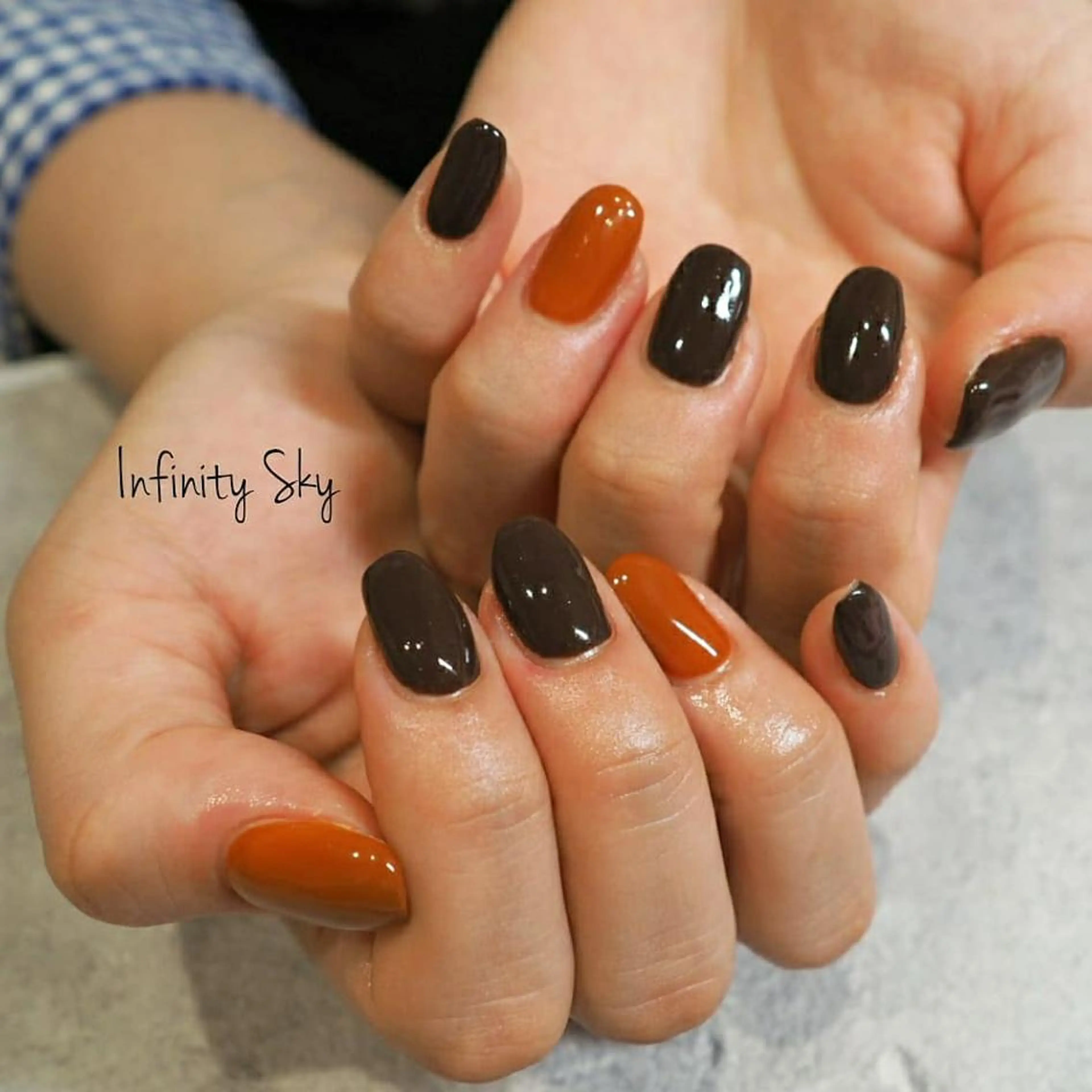 ネイル ワンカラーネイル ハンドネイル infinity skyのネイルデザイン
