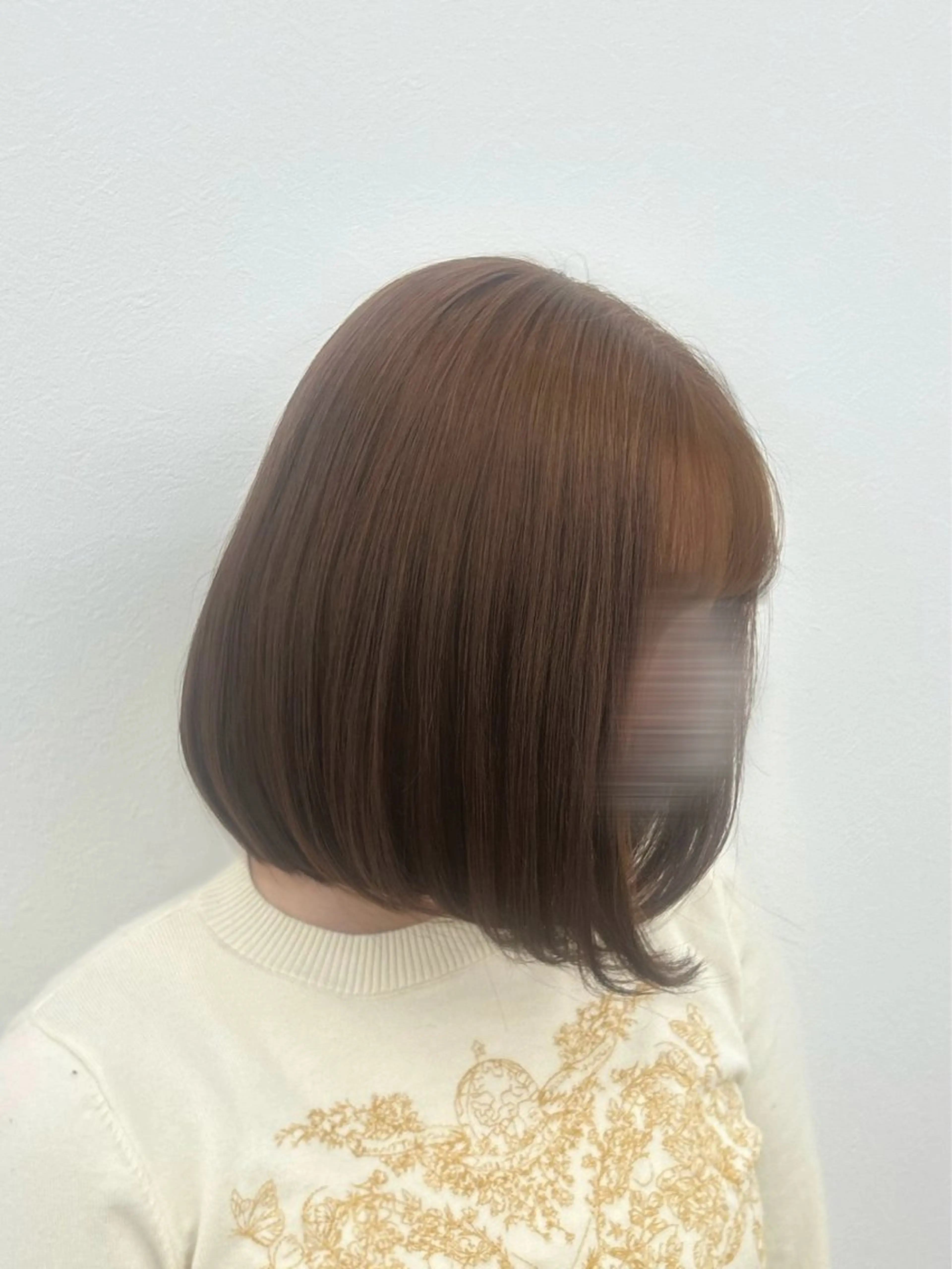 ミディアム カラー ブラウンカラー ミルクティーブラウン ボブ ヘアカラー トリートメント 武田 唯来のヘアスタイル