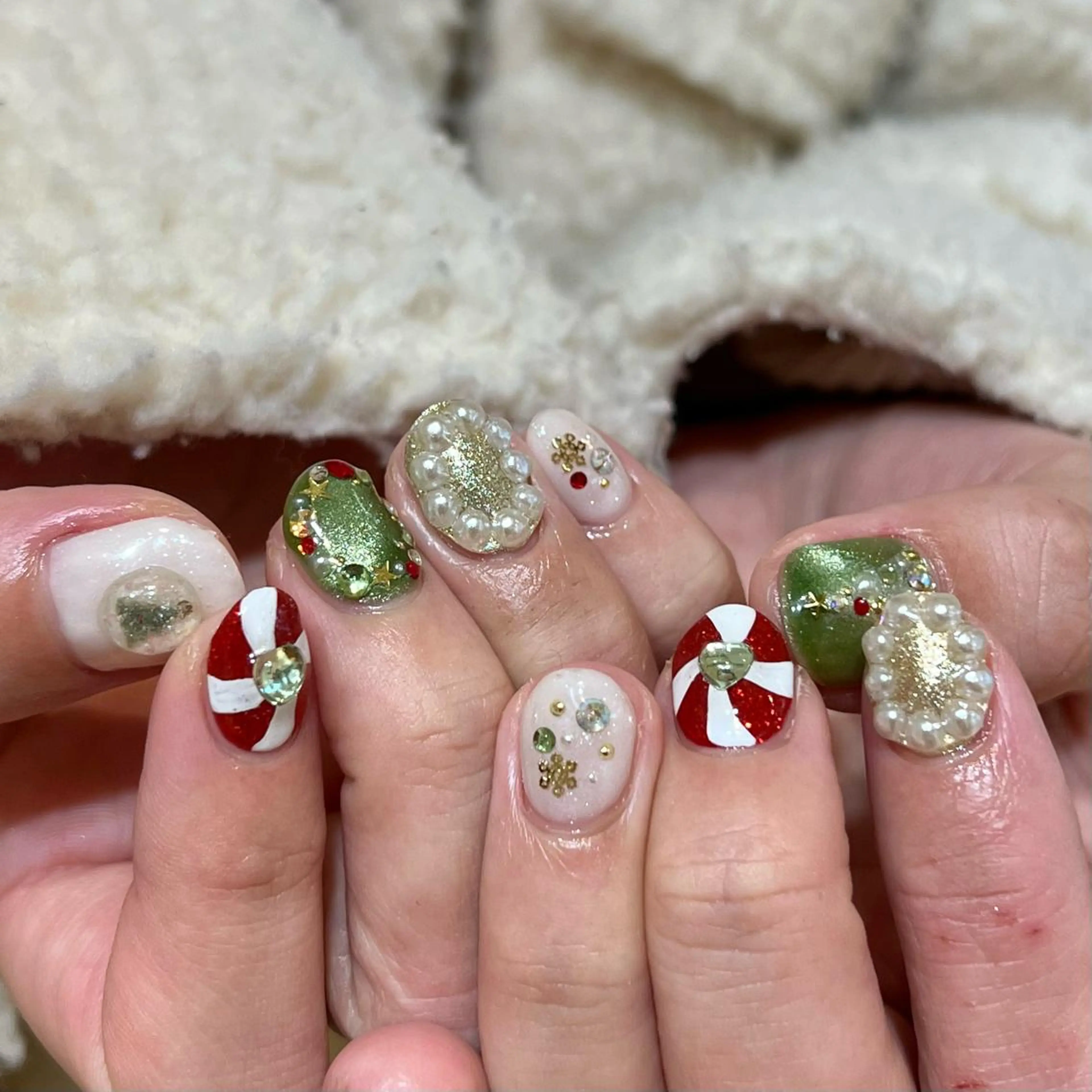 ネイル 冬ネイル クリスマス 鈴木 まゆのネイルデザイン